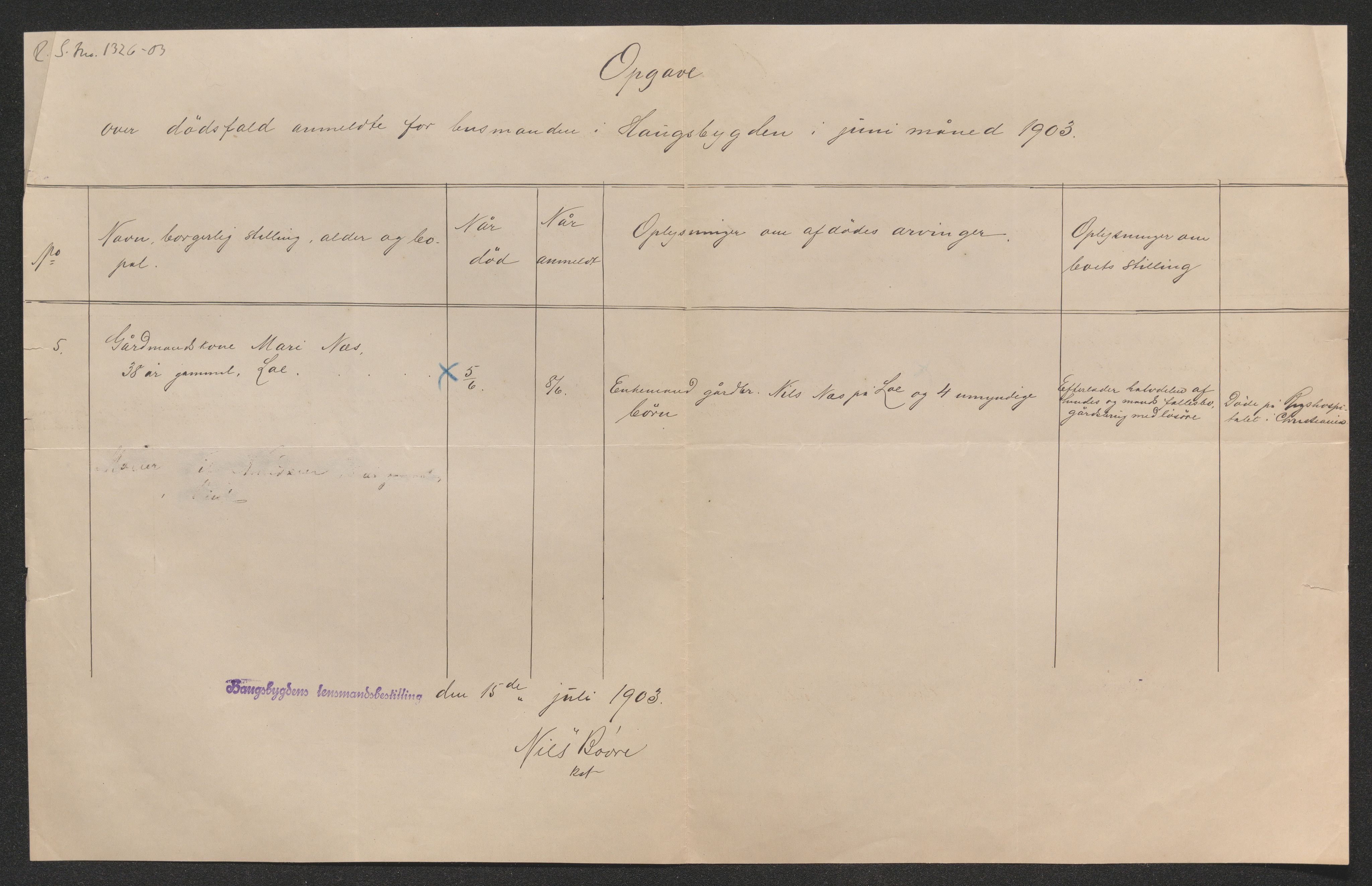 Ringerike sorenskriveri, AV/SAKO-A-105/H/Ha/Hab/L0016: Dødsfallslister Haugsbygd, 1903-1930