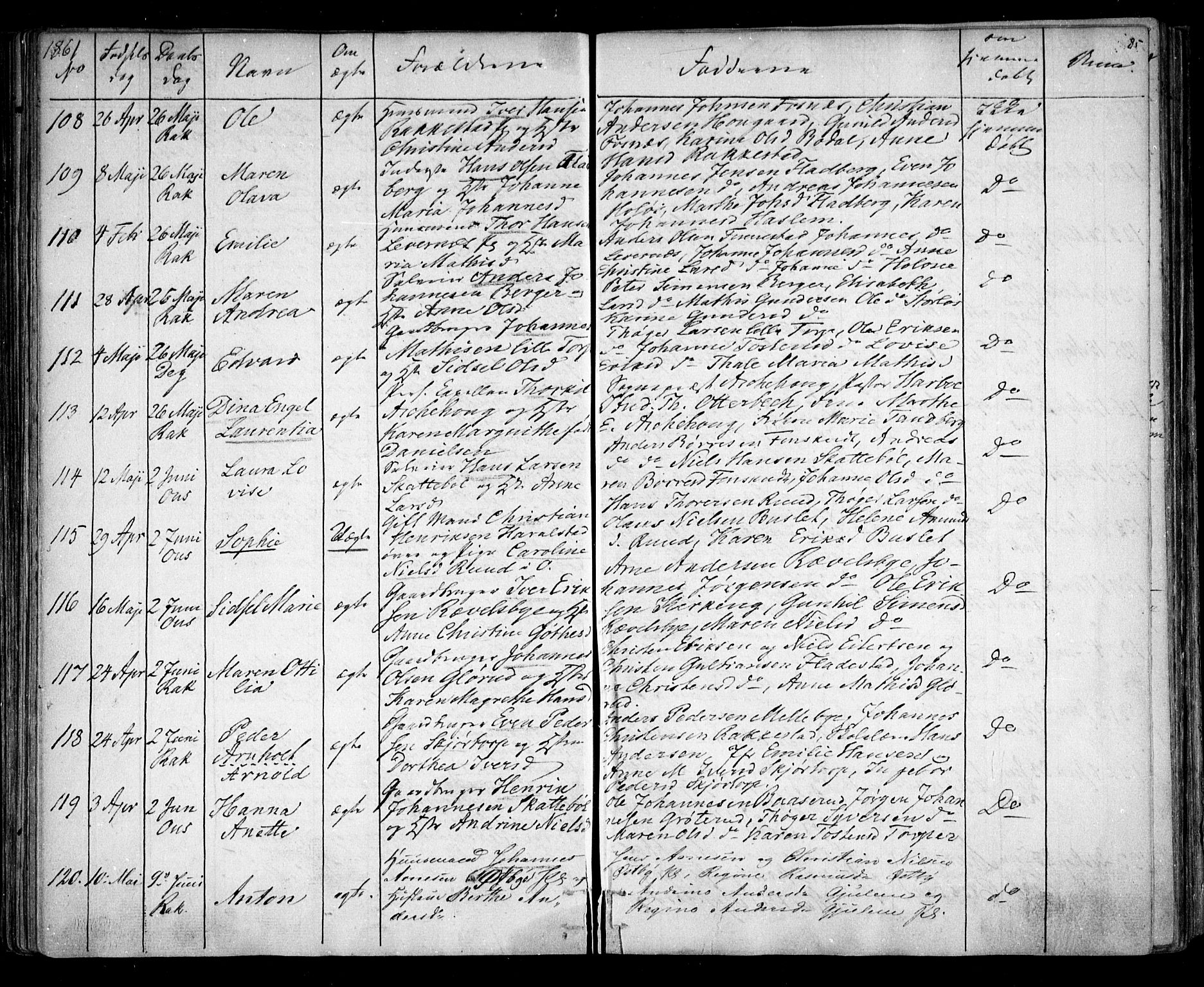 Rakkestad prestekontor Kirkebøker, AV/SAO-A-2008/F/Fa/L0010: Parish register (official) no. I 10, 1857-1861, p. 85