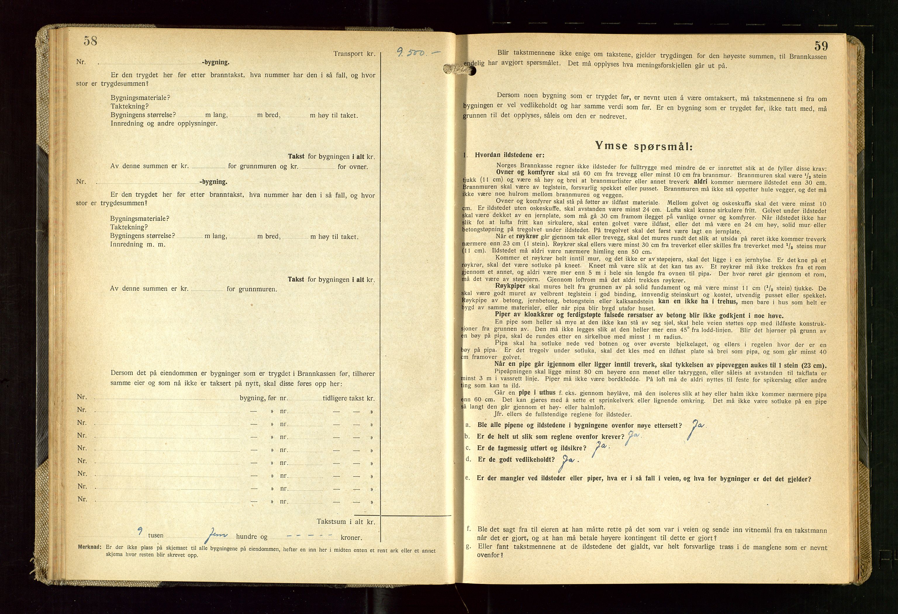Skudenes lensmannskontor, SAST/A-100444/Gob/L0003: "Brandtakstprotokoll", 1942-1954, p. 58-59