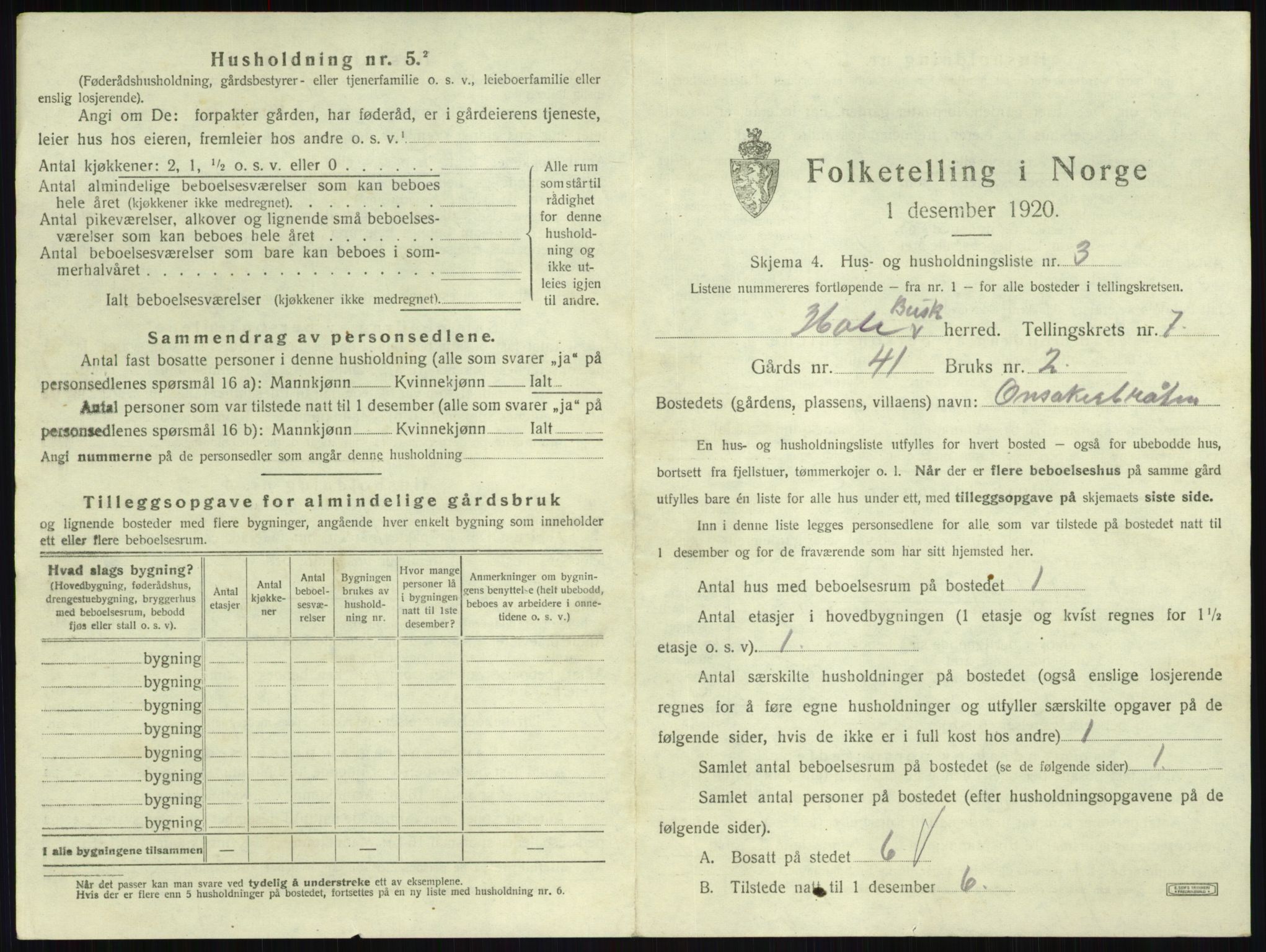 SAKO, 1920 census for Hole, 1920, p. 777