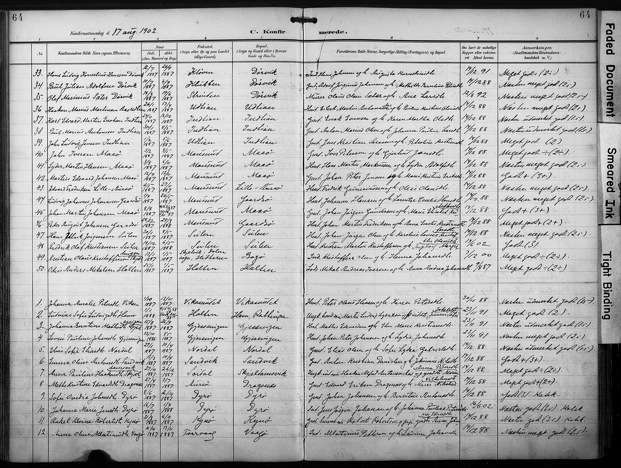 Ministerialprotokoller, klokkerbøker og fødselsregistre - Sør-Trøndelag, AV/SAT-A-1456/640/L0580: Parish register (official) no. 640A05, 1902-1910, p. 64