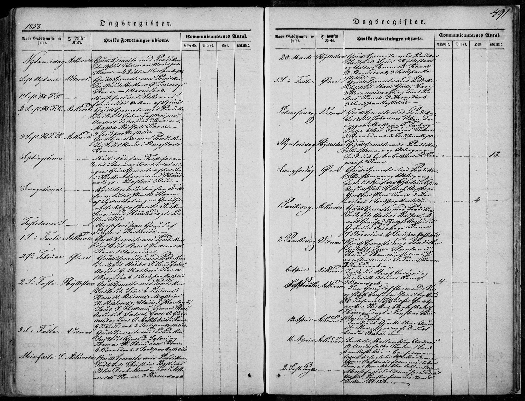 Askvoll sokneprestembete, AV/SAB-A-79501/H/Haa/Haaa/L0011/0002: Parish register (official) no. A 11 II, 1845-1878, p. 491