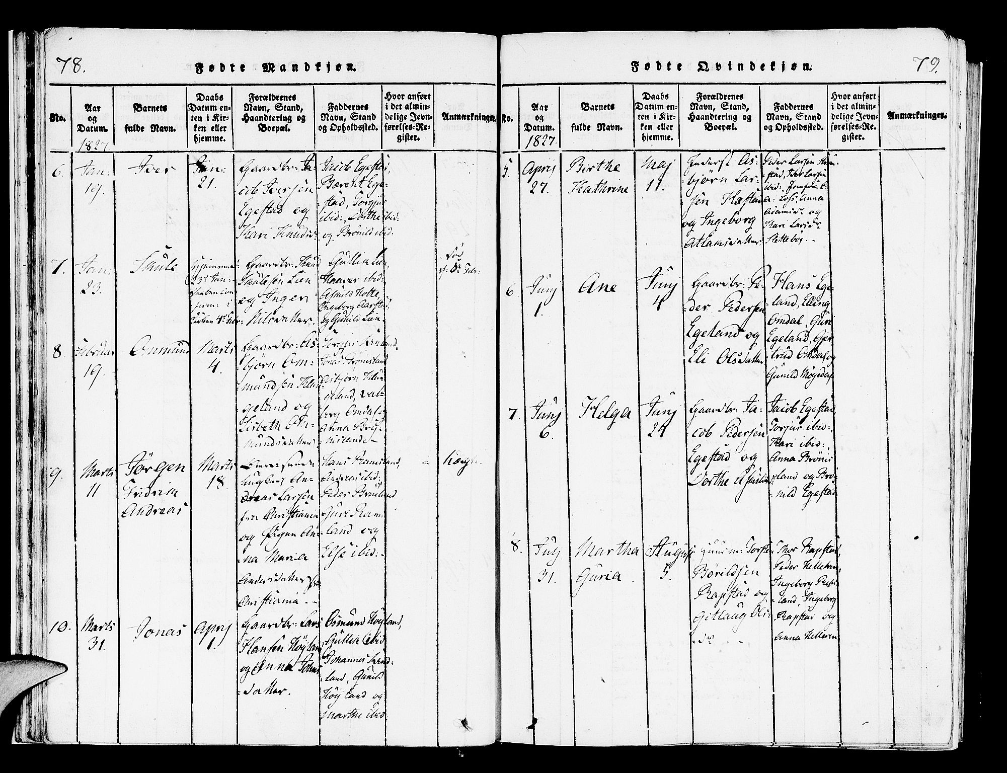 Helleland sokneprestkontor, SAST/A-101810: Parish register (official) no. A 4, 1815-1834, p. 78-79