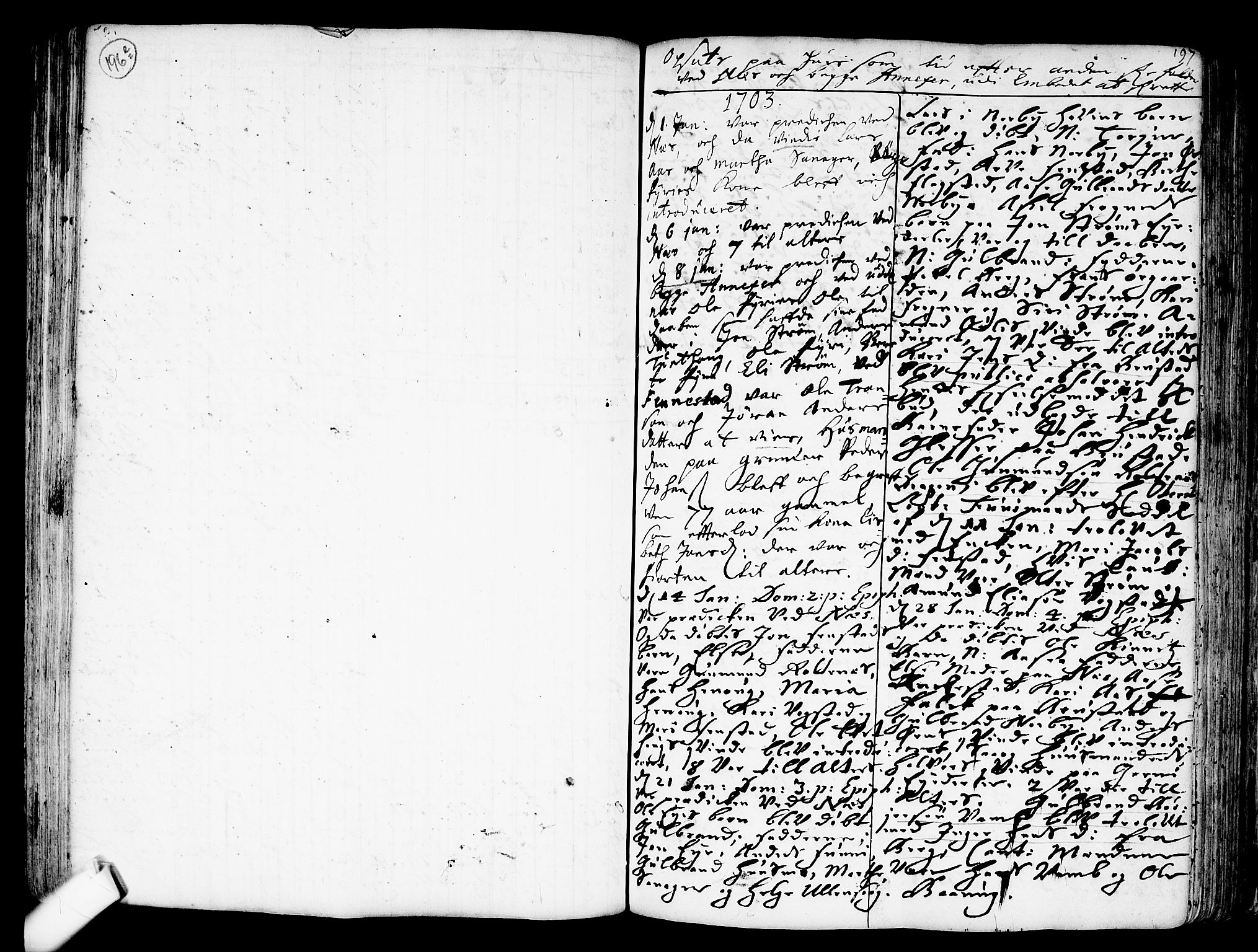 Nes prestekontor Kirkebøker, SAO/A-10410/F/Fa/L0001: Parish register (official) no. I 1, 1689-1716, p. 197
