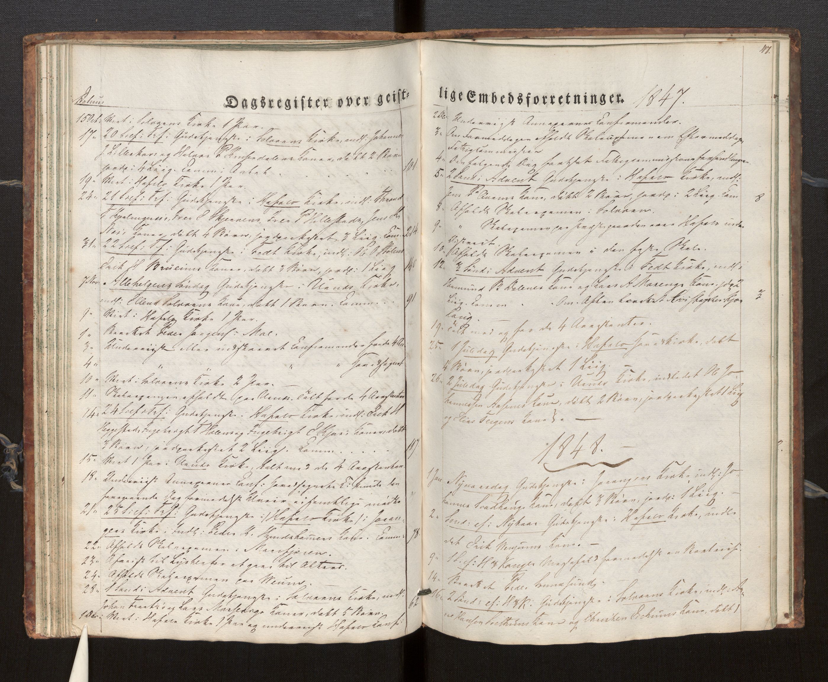 Hafslo sokneprestembete, SAB/A-80301/H/Haa/Haaf/L0001: Diary records no. F 1, 1834-1854, p. 47
