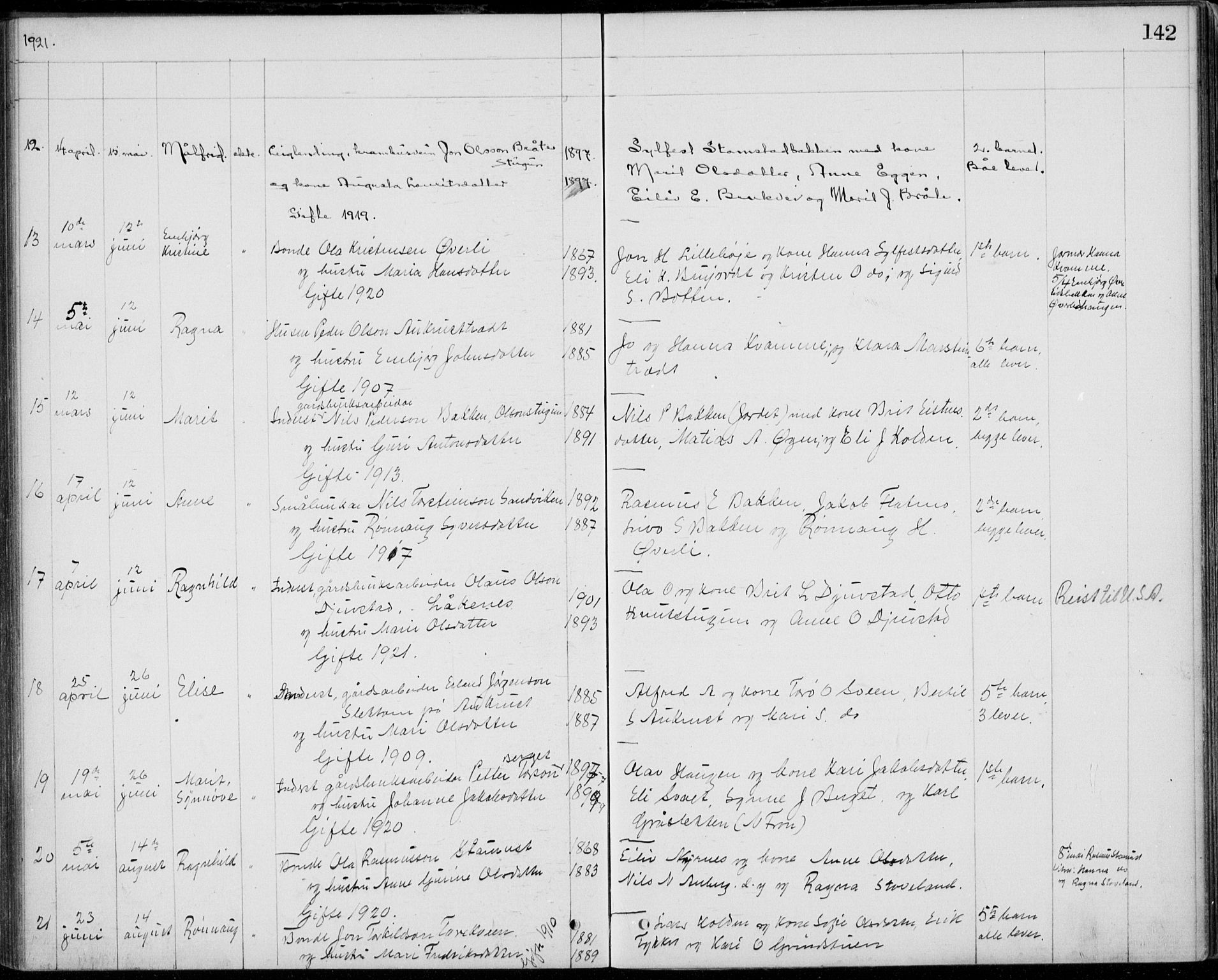 Lom prestekontor, AV/SAH-PREST-070/L/L0013: Parish register (copy) no. 13, 1874-1938, p. 142