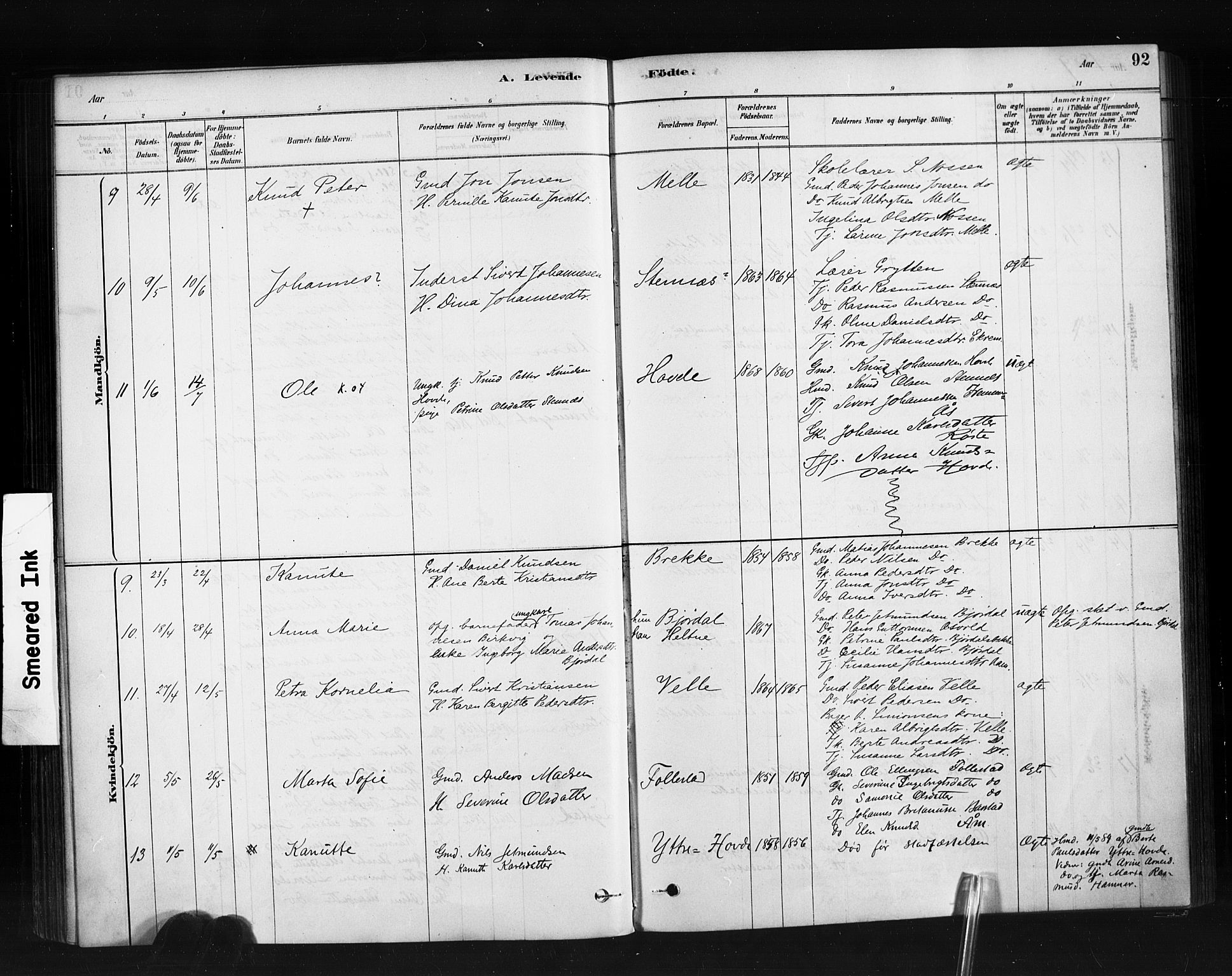 Ministerialprotokoller, klokkerbøker og fødselsregistre - Møre og Romsdal, AV/SAT-A-1454/513/L0176: Parish register (official) no. 513A03, 1877-1889, p. 92