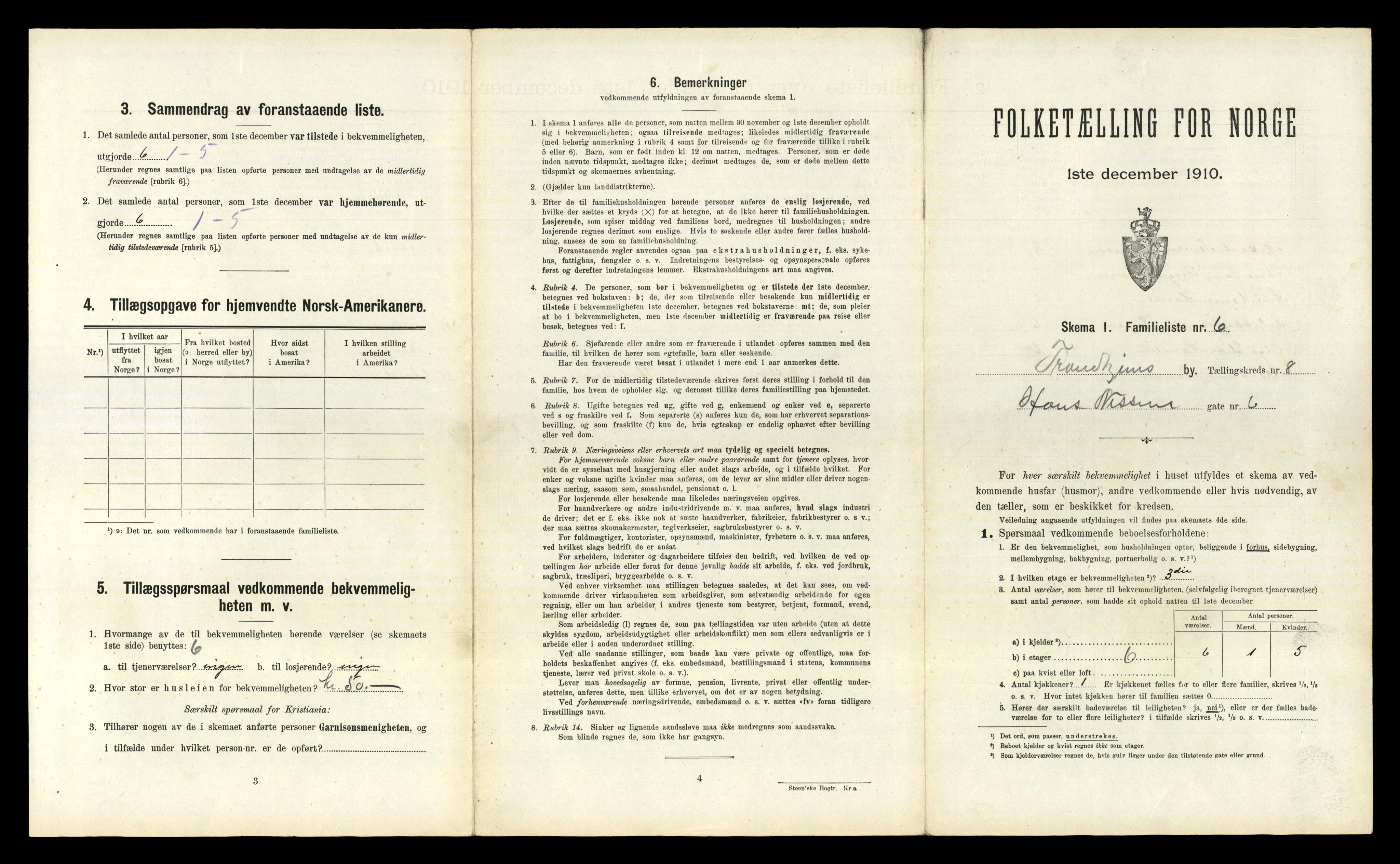 RA, 1910 census for Trondheim, 1910, p. 2695