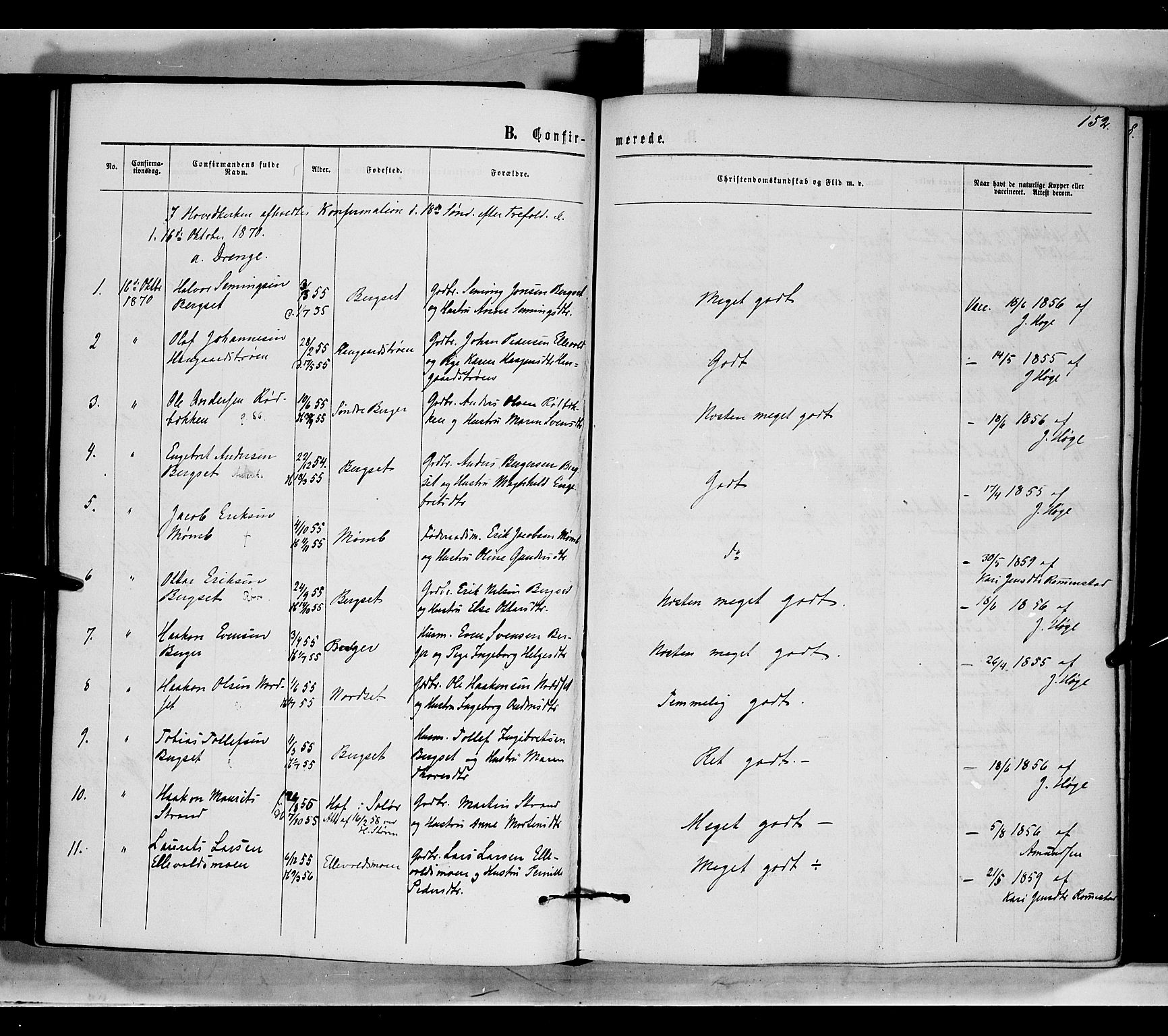 Rendalen prestekontor, SAH/PREST-054/H/Ha/Haa/L0006: Parish register (official) no. 6, 1867-1877, p. 152