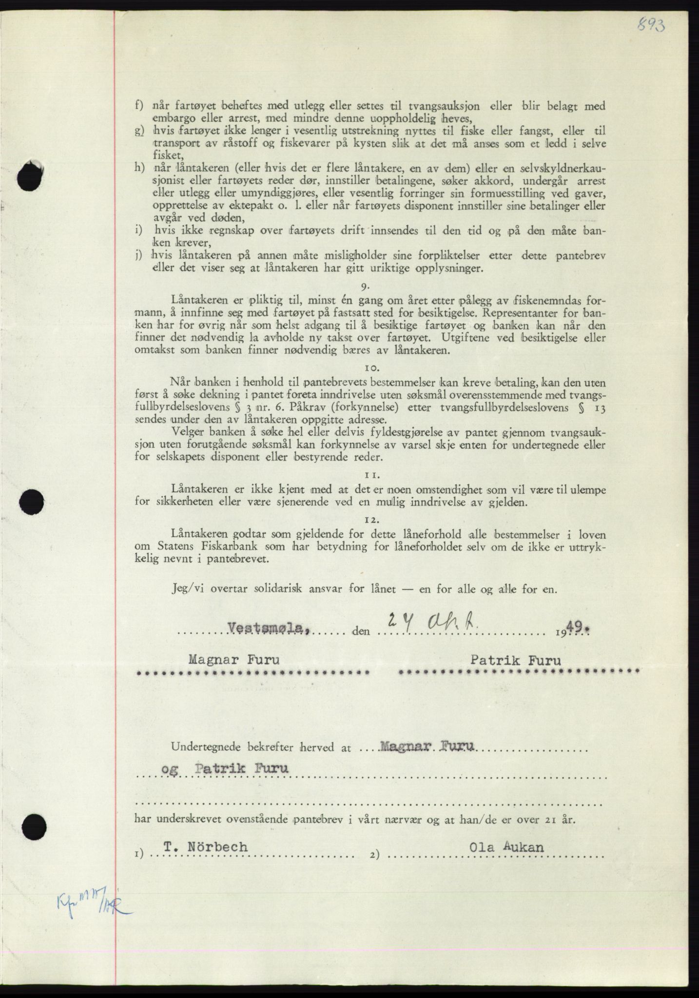 Nordmøre sorenskriveri, AV/SAT-A-4132/1/2/2Ca: Mortgage book no. B102, 1949-1949, Diary no: : 2935/1949