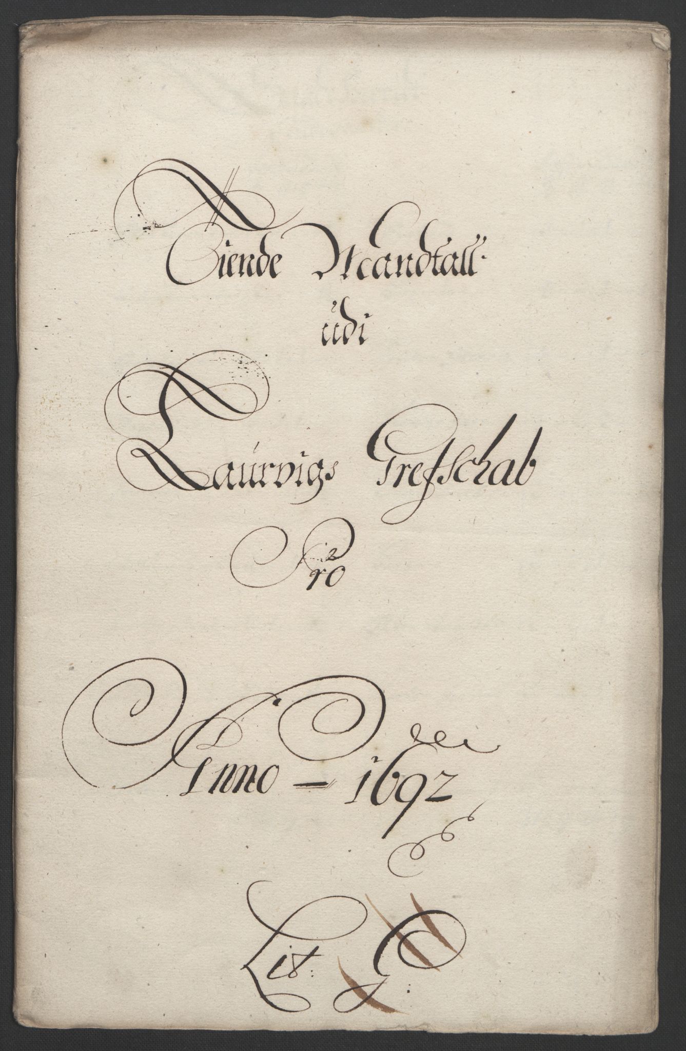 Rentekammeret inntil 1814, Reviderte regnskaper, Fogderegnskap, RA/EA-4092/R33/L1973: Fogderegnskap Larvik grevskap, 1692, p. 170