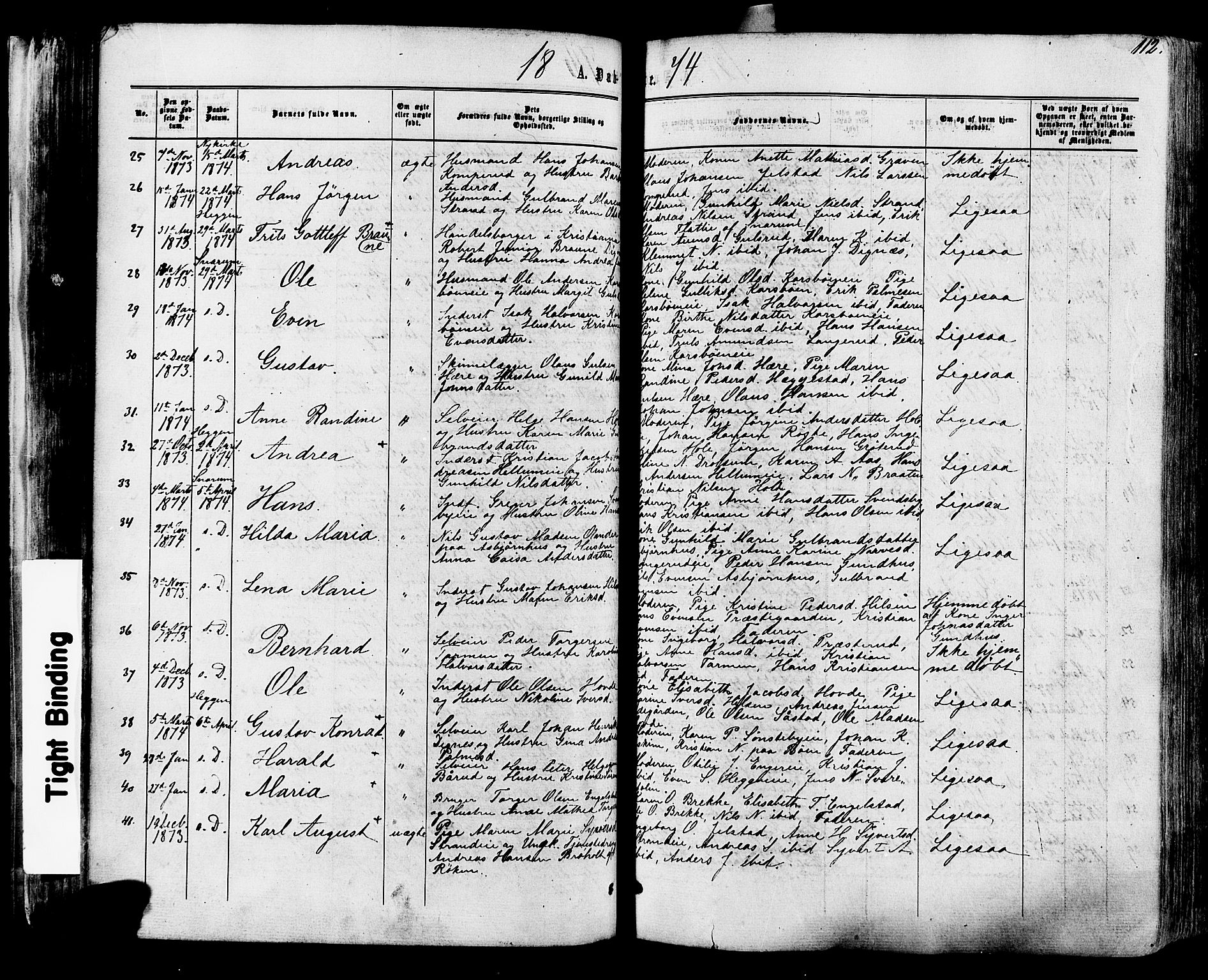 Modum kirkebøker, SAKO/A-234/F/Fa/L0010: Parish register (official) no. 10, 1865-1876, p. 112