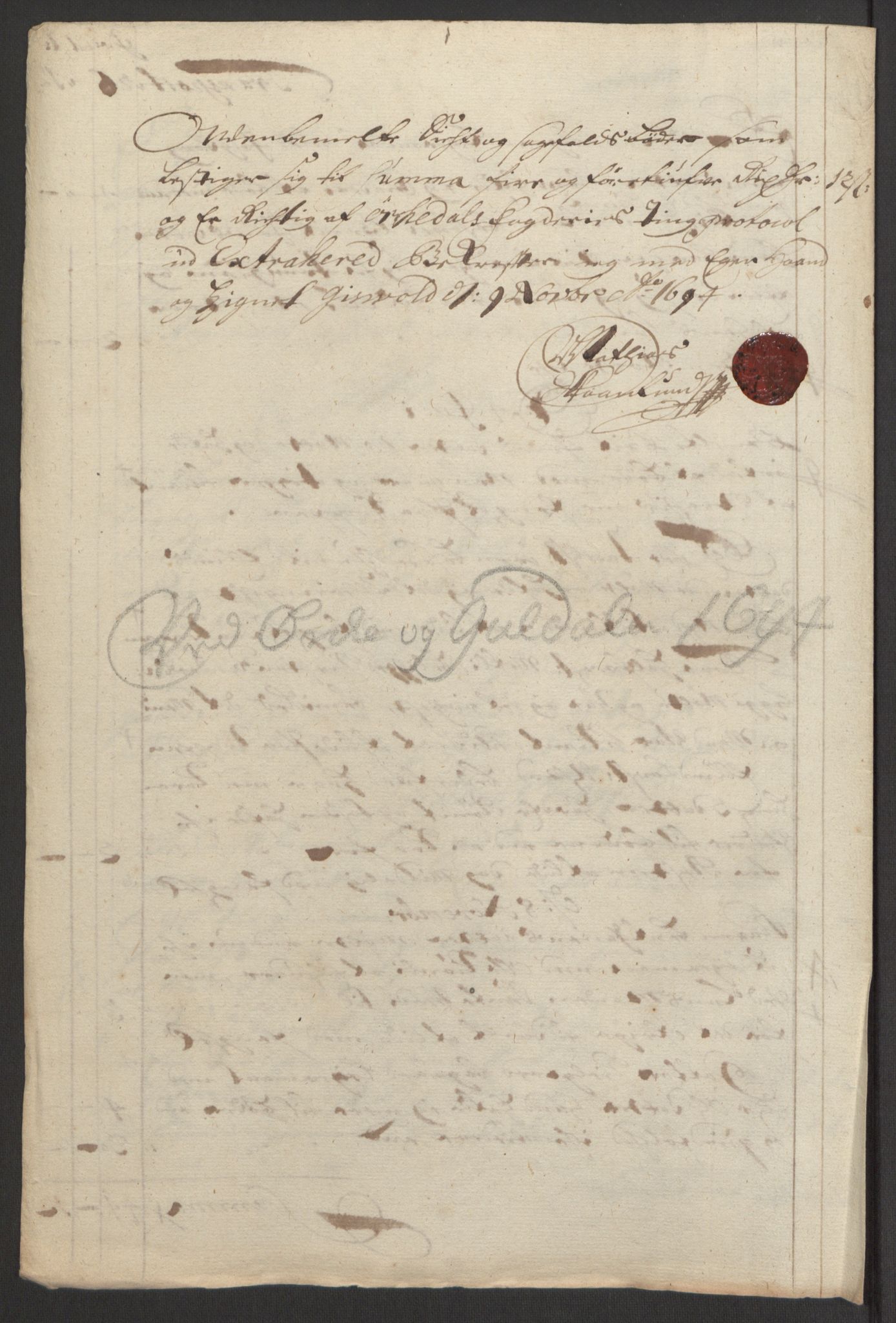 Rentekammeret inntil 1814, Reviderte regnskaper, Fogderegnskap, AV/RA-EA-4092/R60/L3944: Fogderegnskap Orkdal og Gauldal, 1694, p. 172