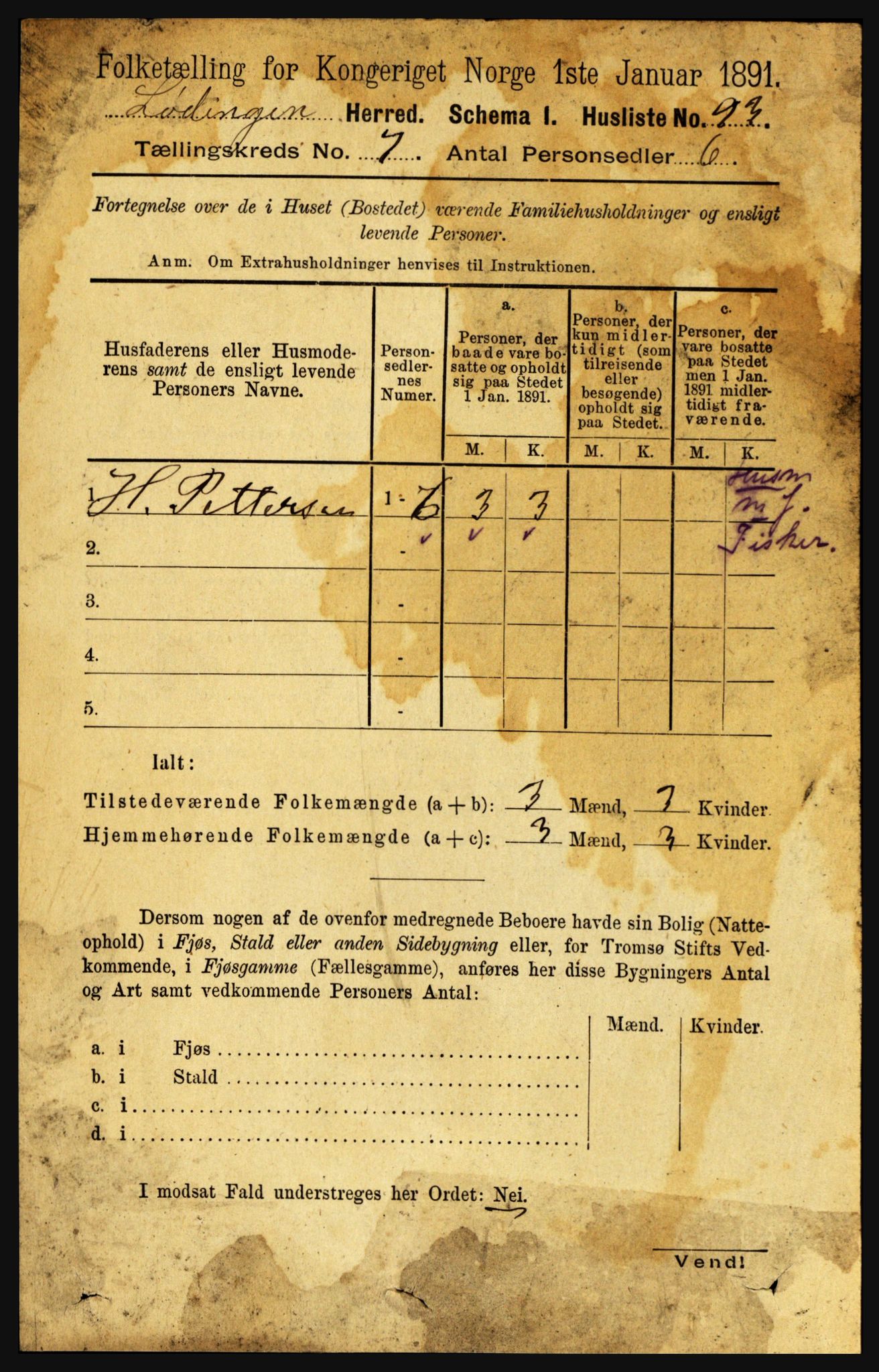 RA, 1891 census for 1851 Lødingen, 1891, p. 3359