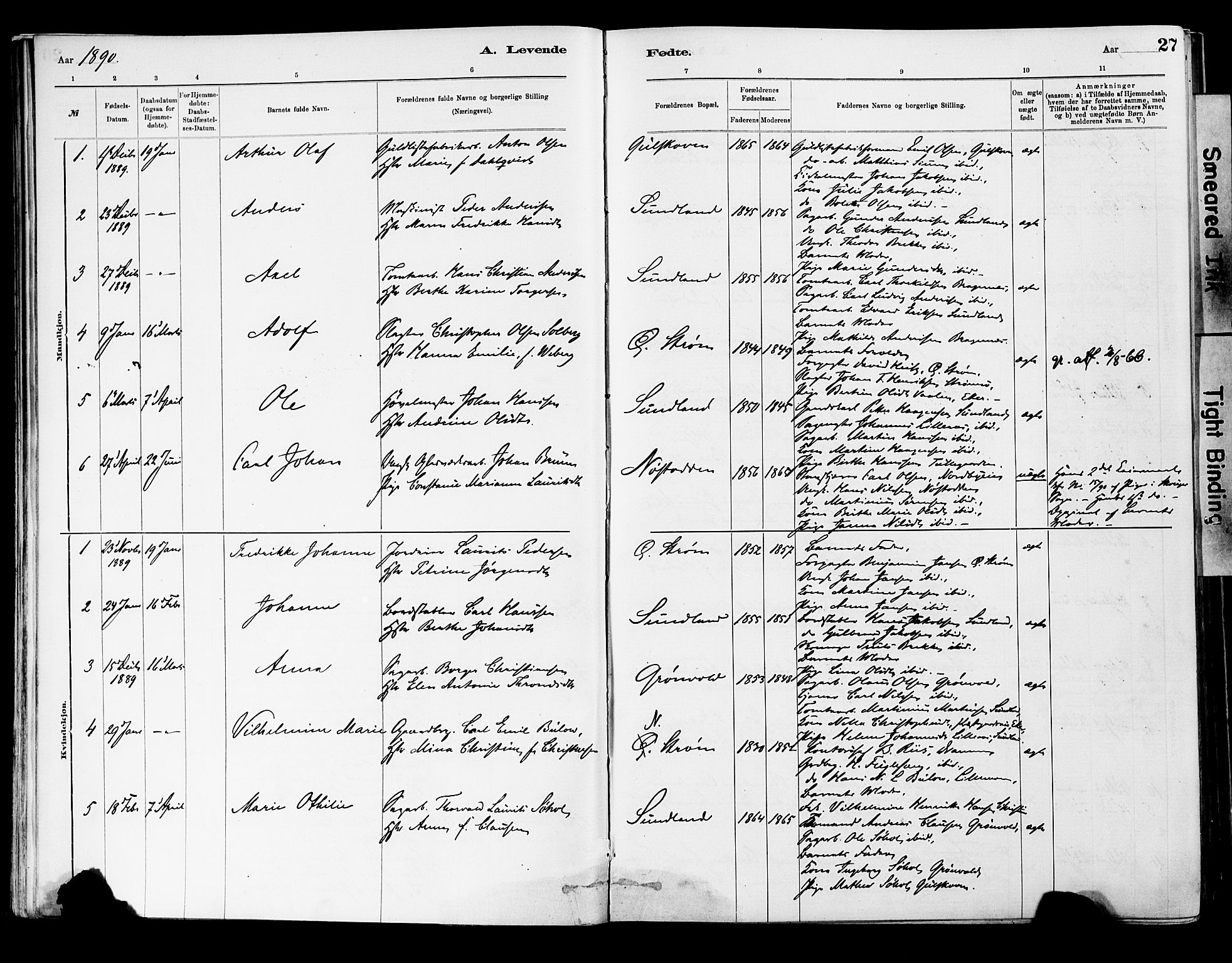 Strømsgodset kirkebøker, AV/SAKO-A-324/F/Fa/L0001: Parish register (official) no. 1, 1885-1909, p. 27