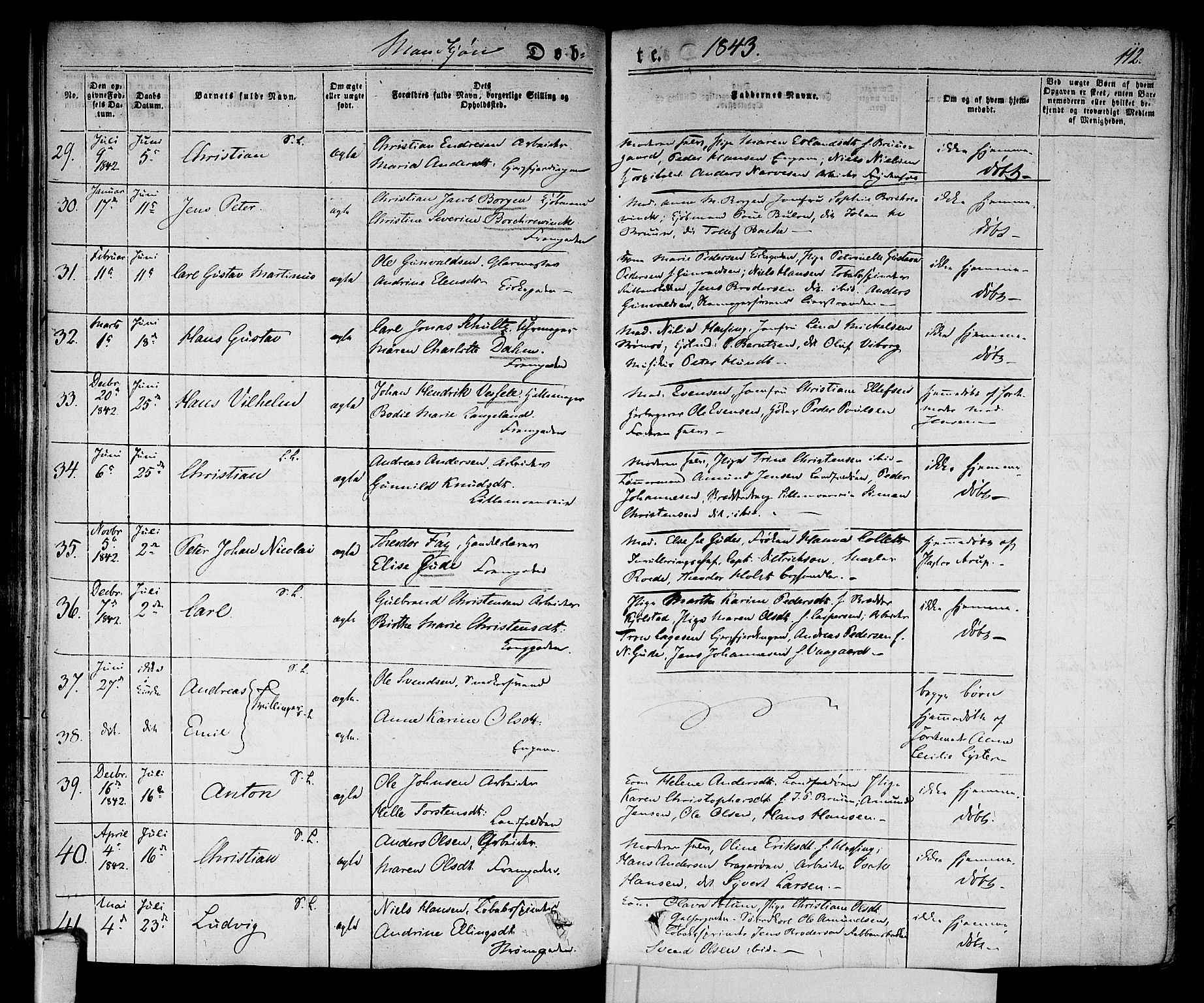 Bragernes kirkebøker, AV/SAKO-A-6/F/Fb/L0001: Parish register (official) no. II 1, 1830-1847, p. 112