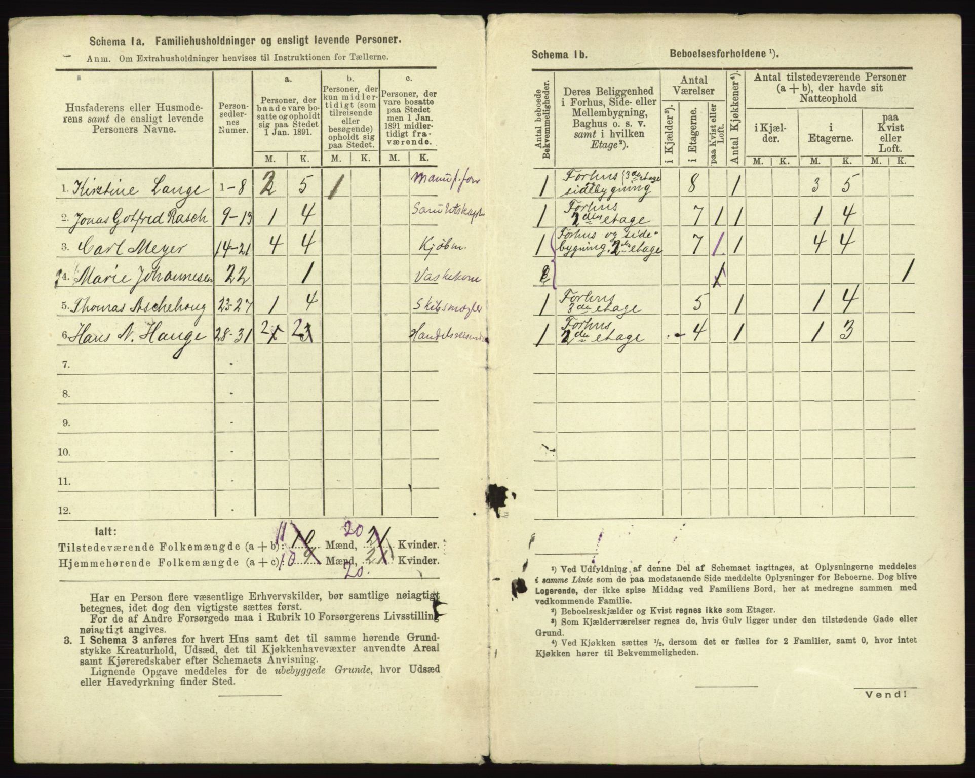 RA, 1891 census for 0101 Fredrikshald, 1891, p. 505