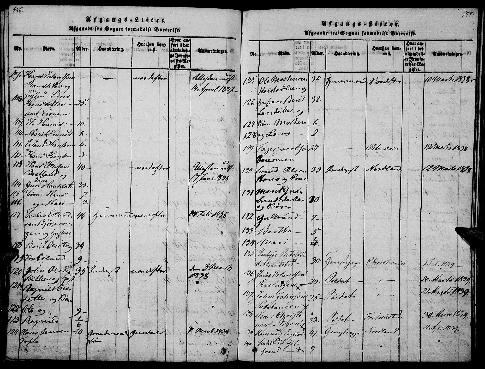 Ringebu prestekontor, SAH/PREST-082/H/Ha/Haa/L0004: Parish register (official) no. 4, 1821-1839, p. 556-557