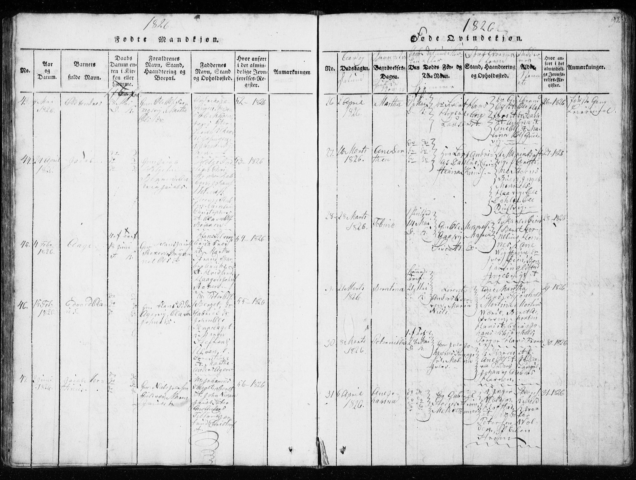 Ministerialprotokoller, klokkerbøker og fødselsregistre - Sør-Trøndelag, SAT/A-1456/634/L0527: Parish register (official) no. 634A03, 1818-1826, p. 92