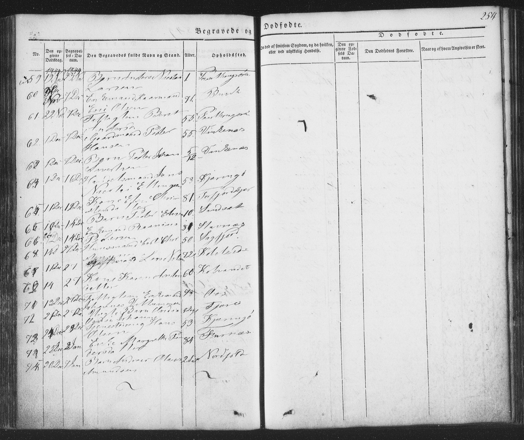 Ministerialprotokoller, klokkerbøker og fødselsregistre - Nordland, AV/SAT-A-1459/853/L0769: Parish register (official) no. 853A08, 1836-1856, p. 254