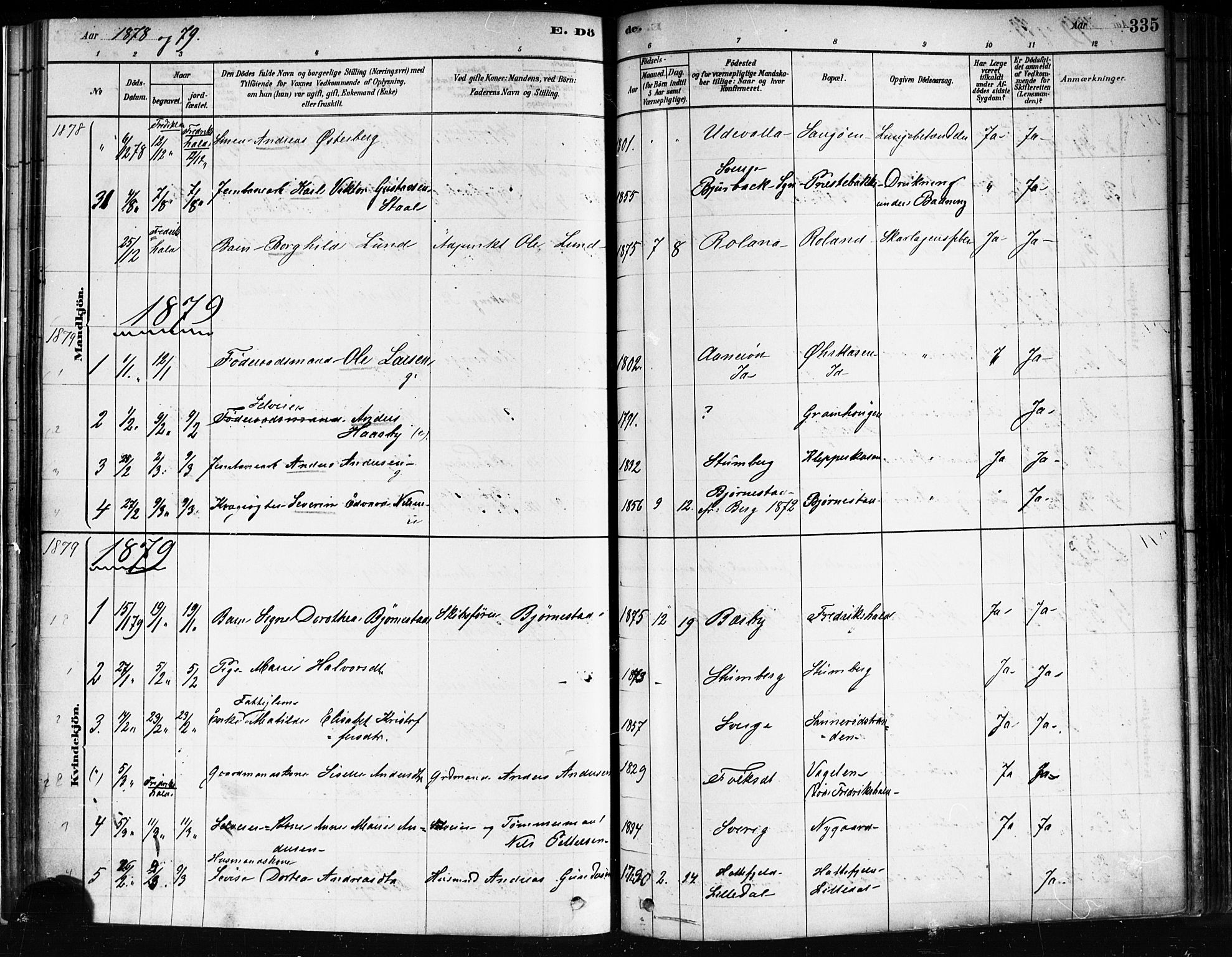 Idd prestekontor Kirkebøker, SAO/A-10911/F/Fc/L0006b: Parish register (official) no. III 6B, 1878-1903, p. 335