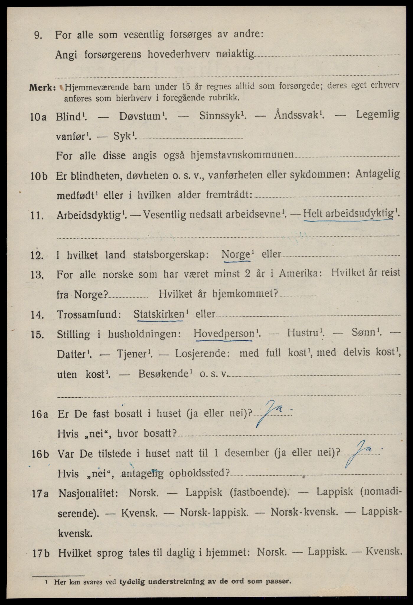 SAT, 1920 census for Selbu, 1920, p. 6179