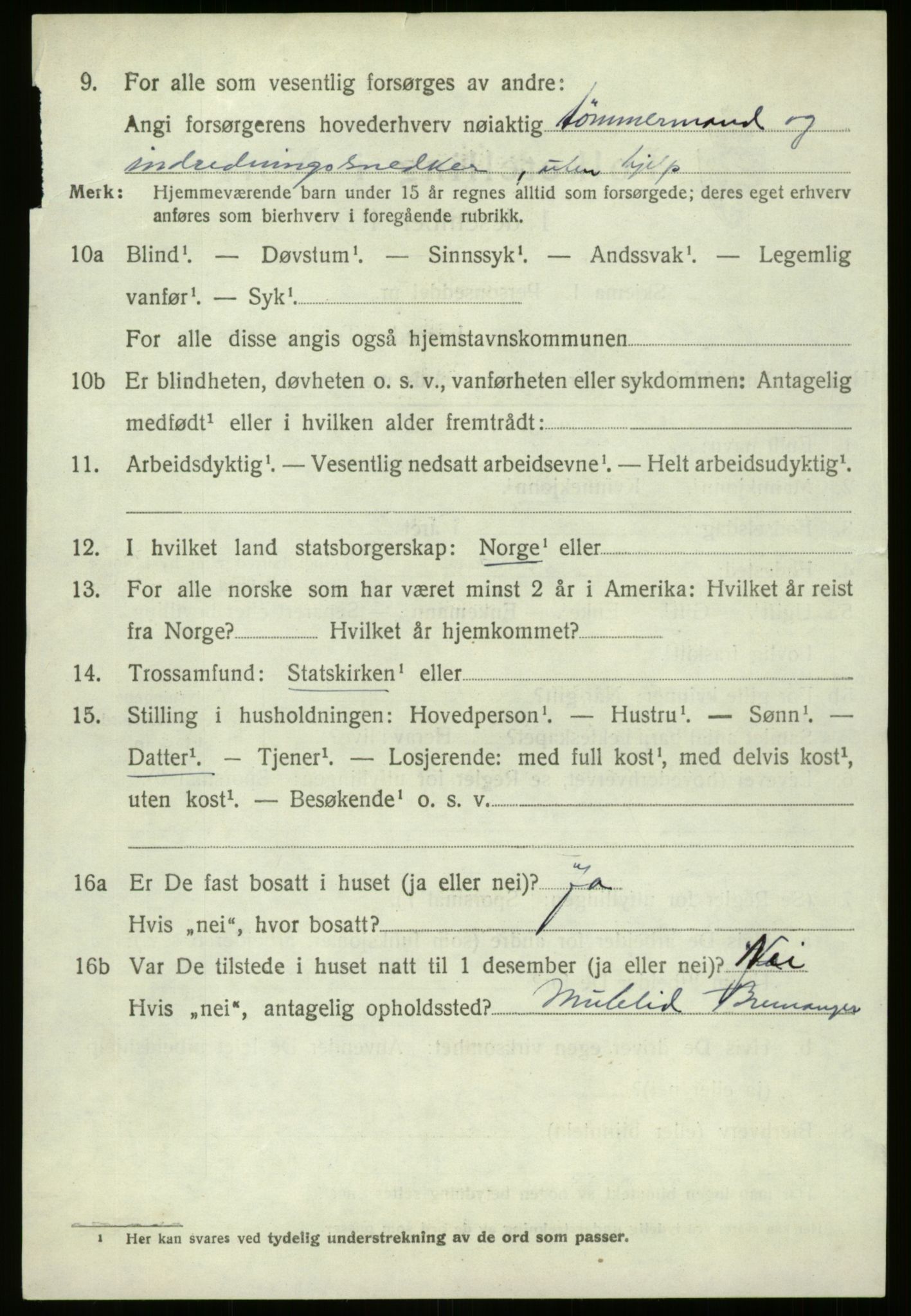 SAB, 1920 census for Bremanger, 1920, p. 6751