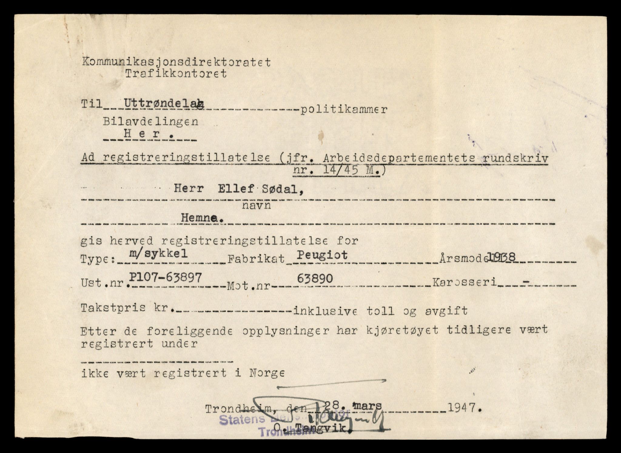 Møre og Romsdal vegkontor - Ålesund trafikkstasjon, AV/SAT-A-4099/F/Fe/L0039: Registreringskort for kjøretøy T 13361 - T 13530, 1927-1998, p. 649