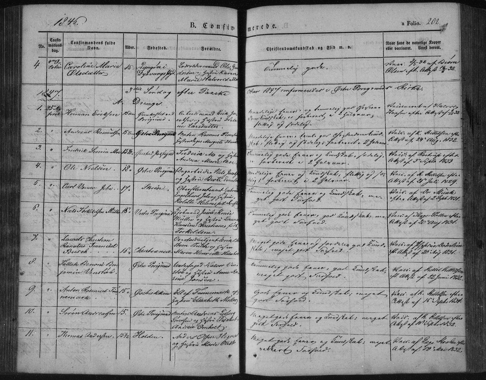 Porsgrunn kirkebøker , AV/SAKO-A-104/F/Fa/L0006: Parish register (official) no. 6, 1841-1857, p. 202