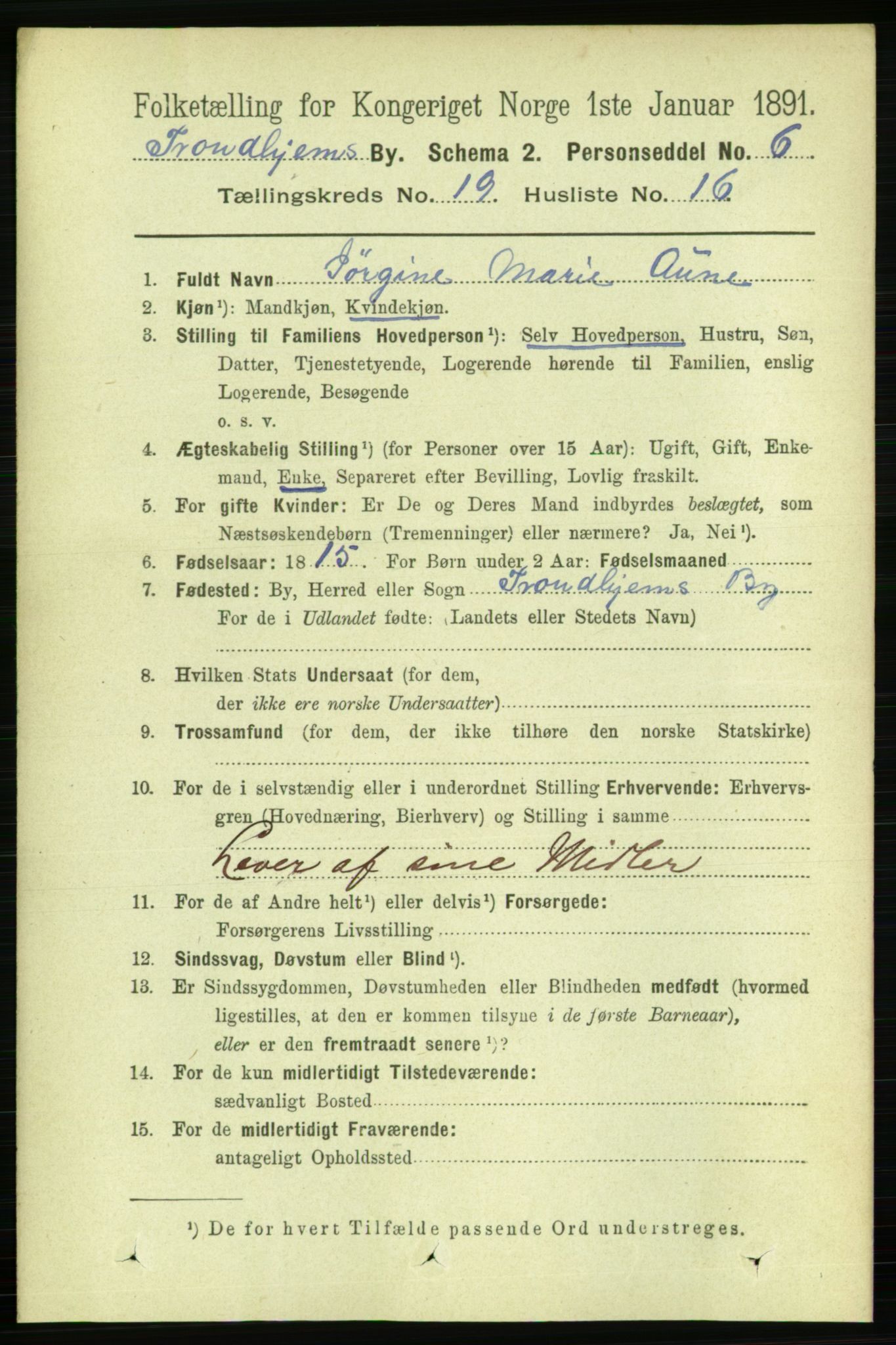 RA, 1891 census for 1601 Trondheim, 1891, p. 14831