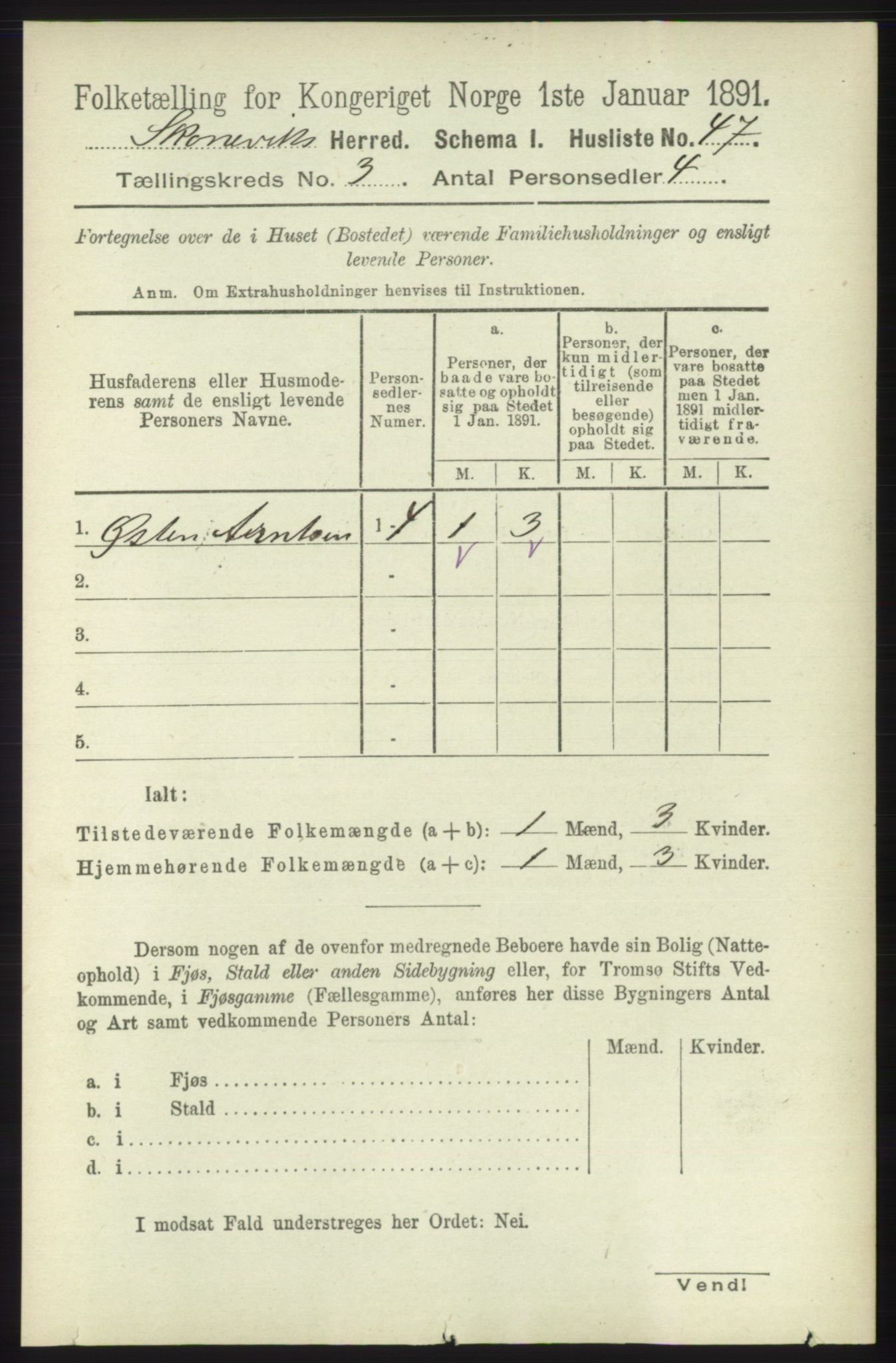 RA, 1891 census for 1212 Skånevik, 1891, p. 536