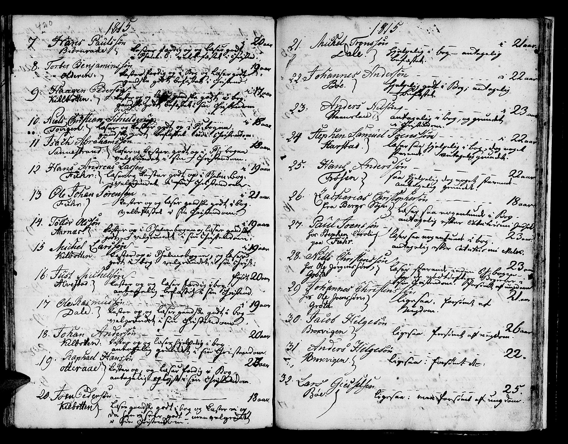 Trondenes sokneprestkontor, AV/SATØ-S-1319/H/Ha/L0005kirke: Parish register (official) no. 5, 1804-1820, p. 420-421