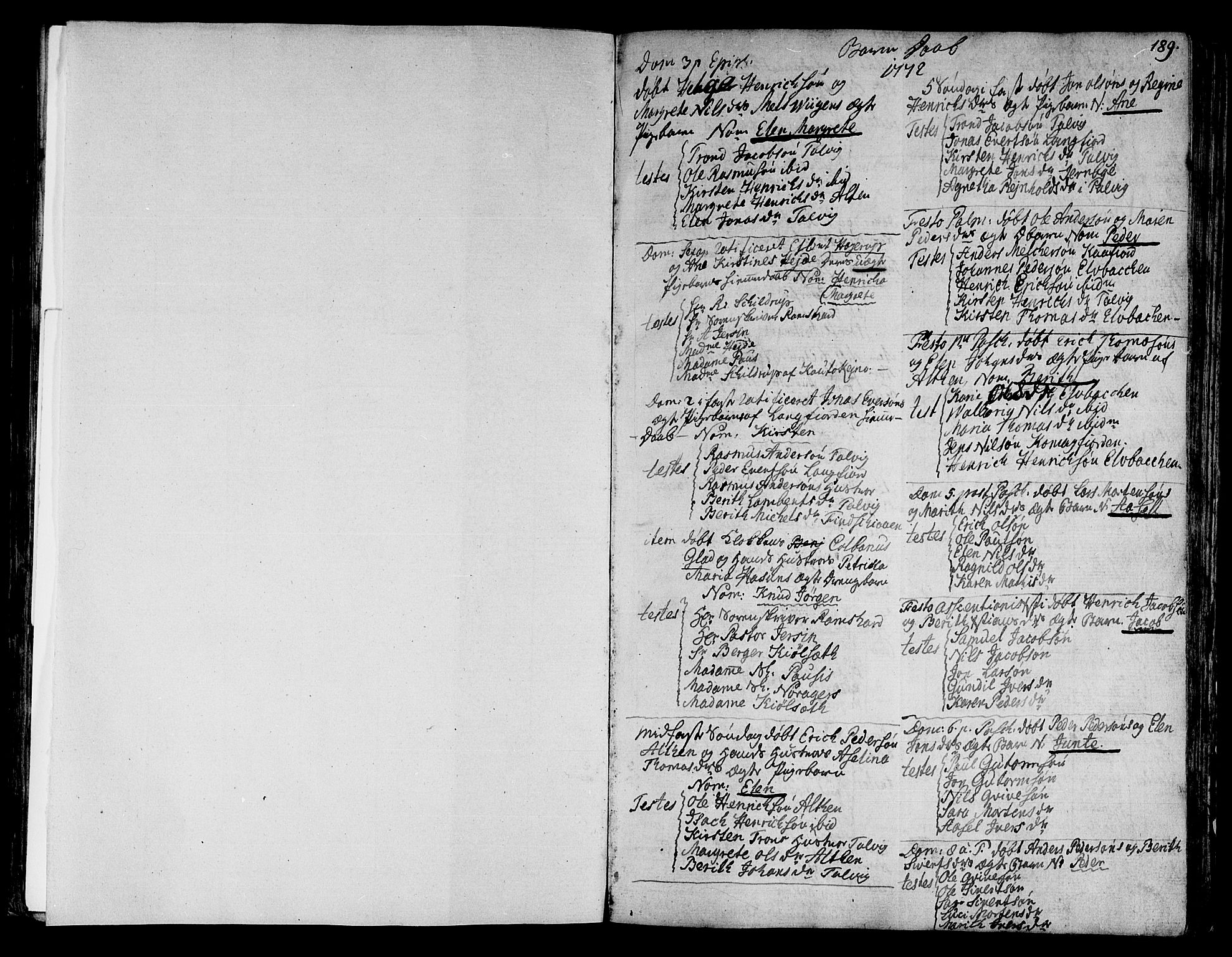 Talvik sokneprestkontor, SATØ/S-1337/H/Ha/L0005kirke: Parish register (official) no. 5, 1772-1798, p. 189