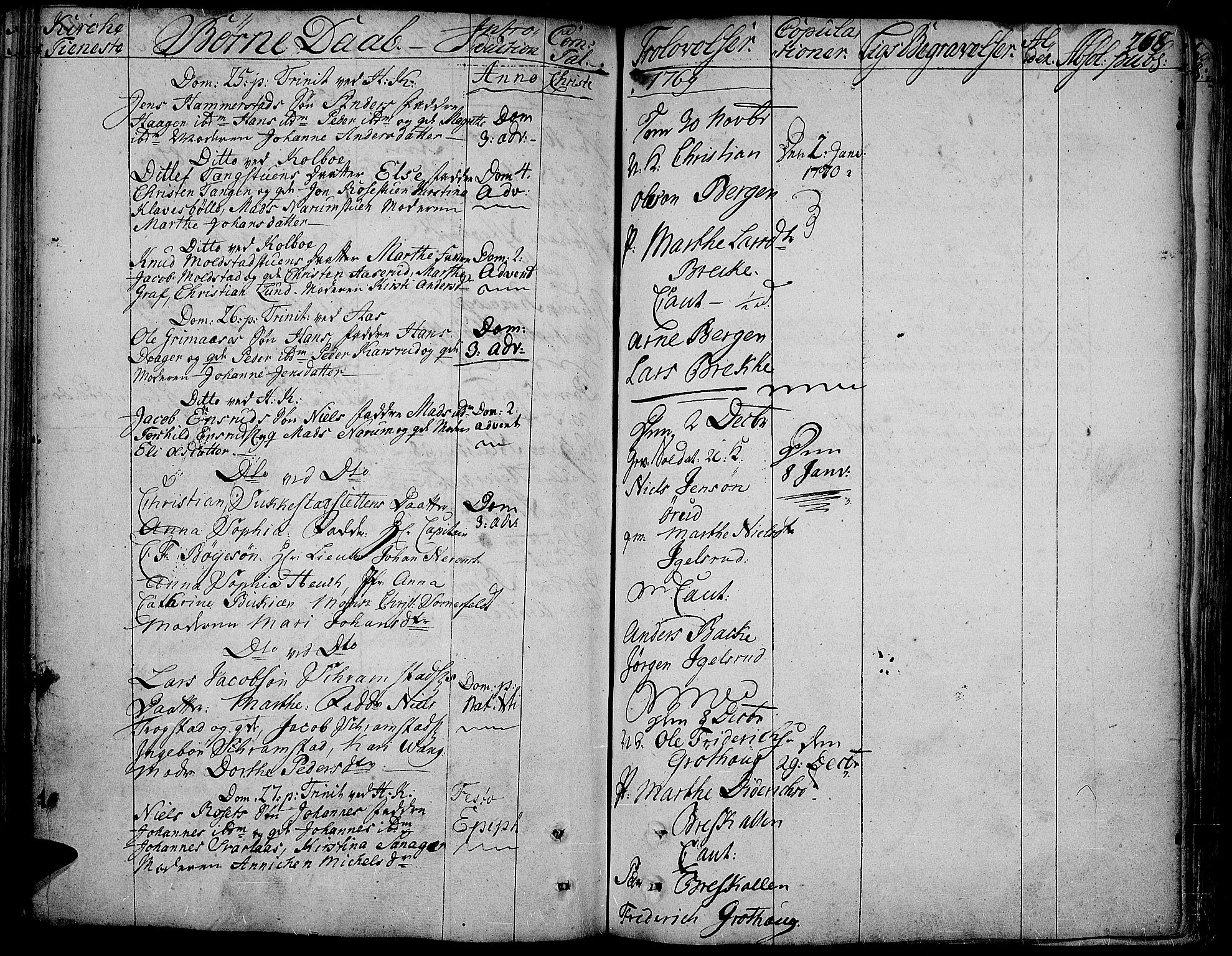 Toten prestekontor, AV/SAH-PREST-102/H/Ha/Haa/L0005: Parish register (official) no. 5, 1761-1772, p. 268