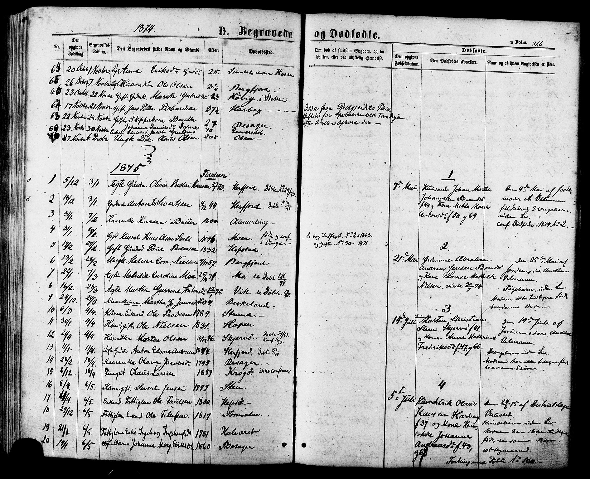 Ministerialprotokoller, klokkerbøker og fødselsregistre - Sør-Trøndelag, SAT/A-1456/657/L0706: Parish register (official) no. 657A07, 1867-1878, p. 366