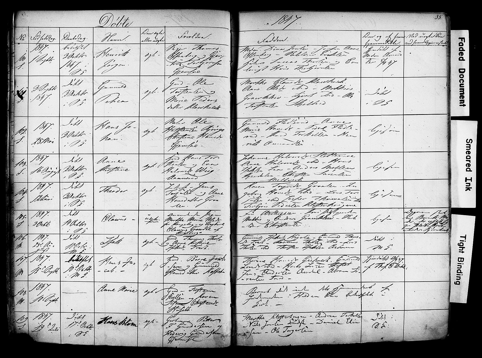 Solum kirkebøker, AV/SAKO-A-306/F/Fa/L0006: Parish register (official) no. I 6, 1844-1855, p. 35