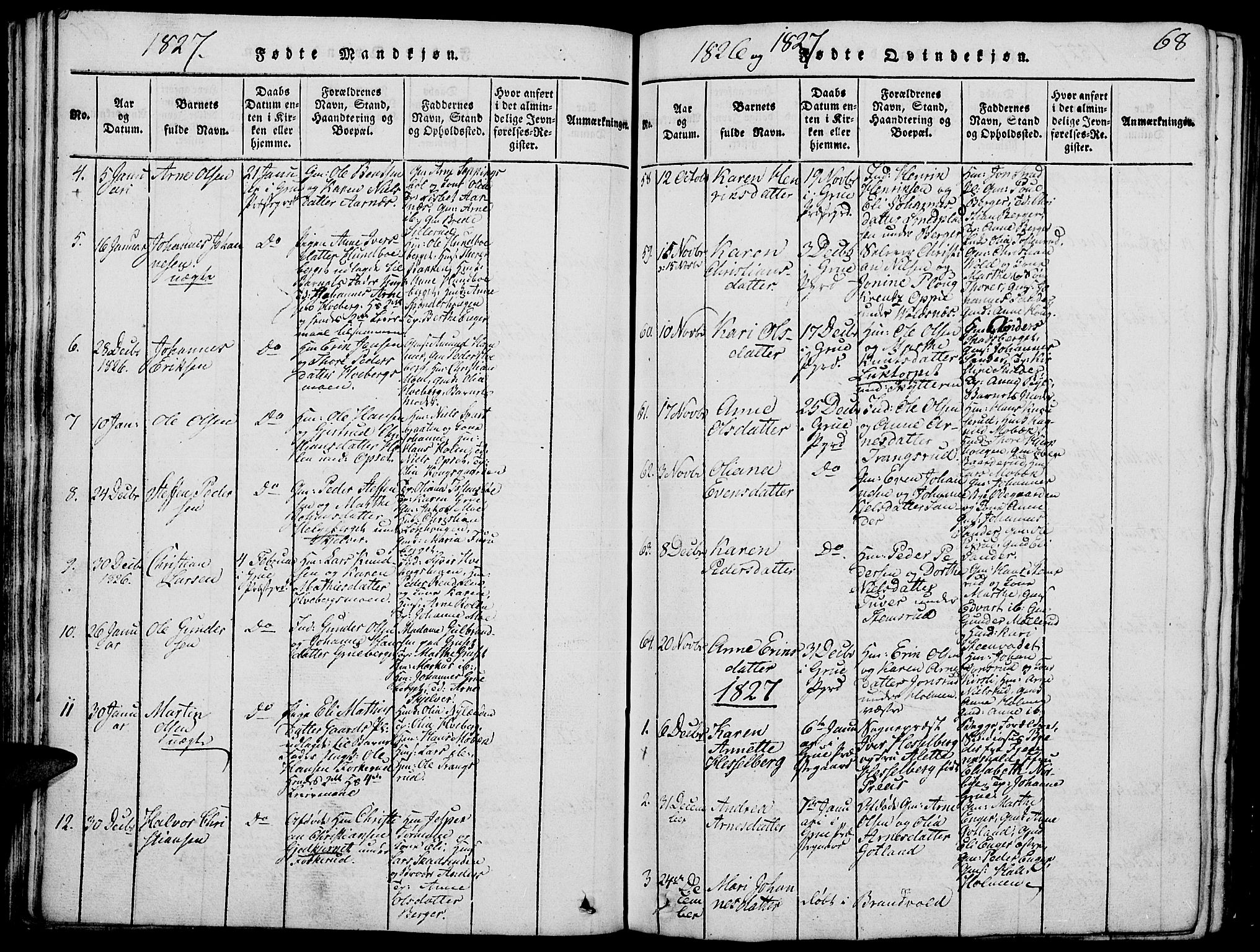 Grue prestekontor, AV/SAH-PREST-036/H/Ha/Hab/L0002: Parish register (copy) no. 2, 1815-1841, p. 68