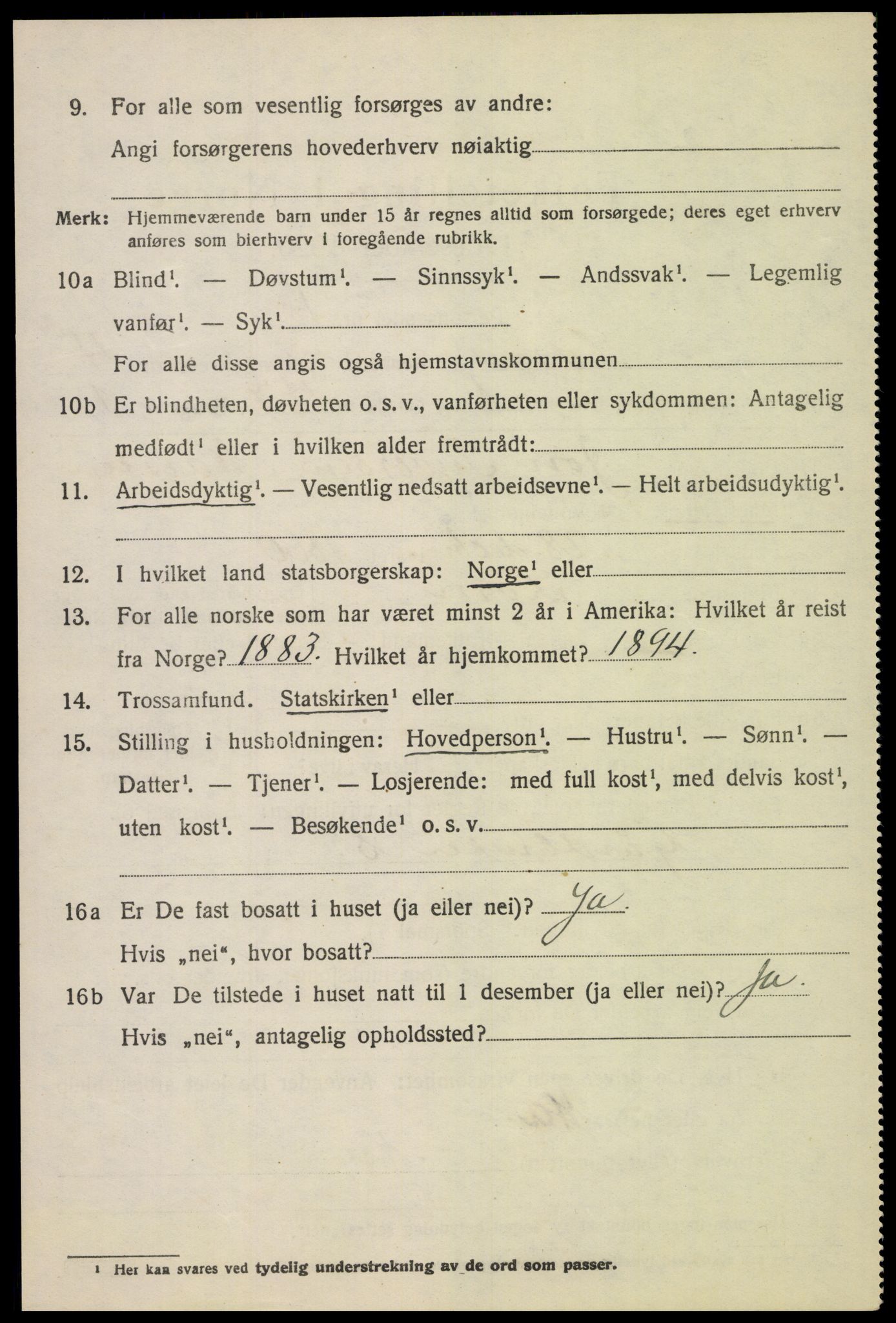 SAH, 1920 census for Lom, 1920, p. 2579