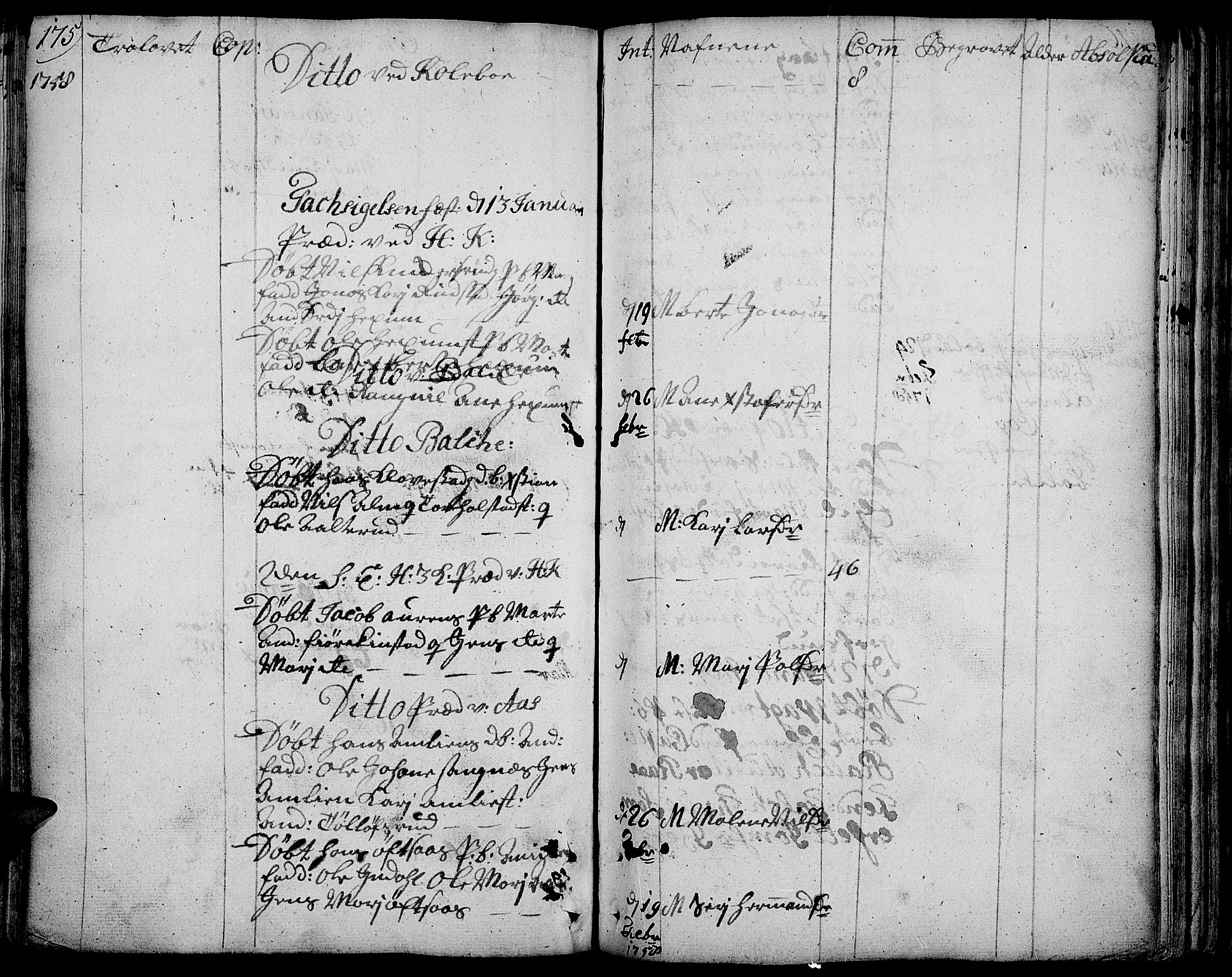 Toten prestekontor, SAH/PREST-102/H/Ha/Haa/L0004: Parish register (official) no. 4, 1751-1761, p. 175