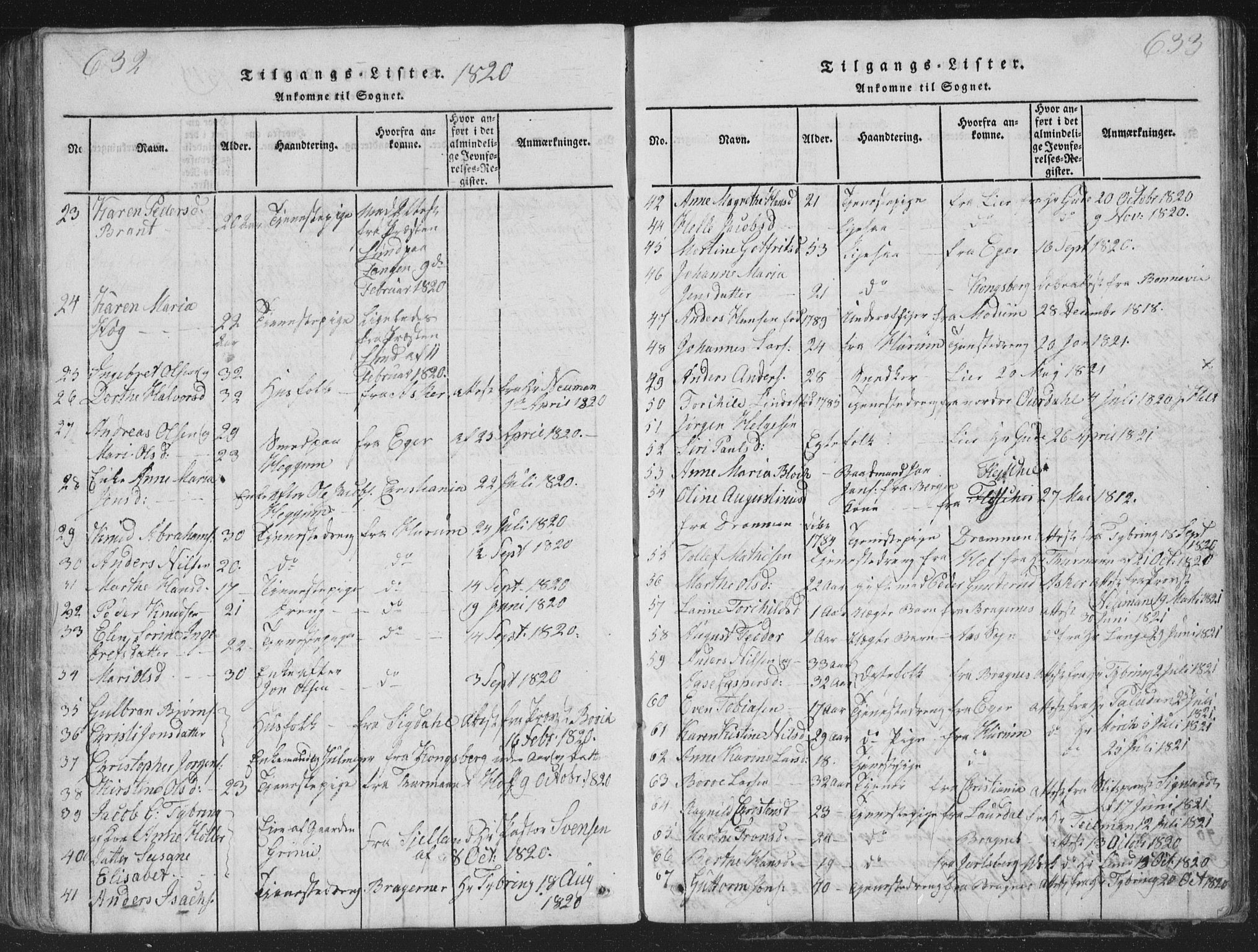 Røyken kirkebøker, SAKO/A-241/G/Ga/L0003: Parish register (copy) no. 3, 1814-1856, p. 632-633