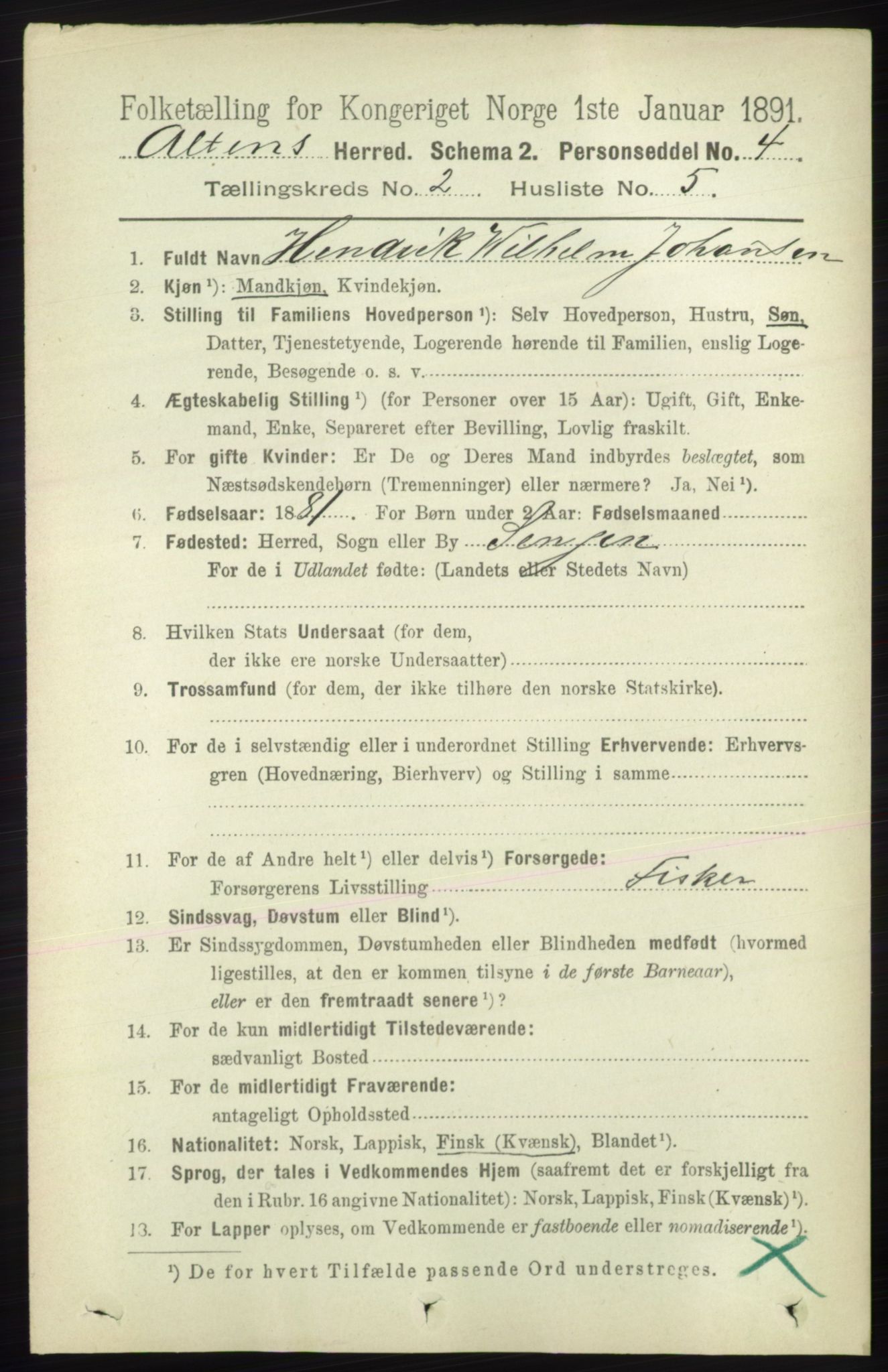 RA, 1891 census for 2012 Alta, 1891, p. 461