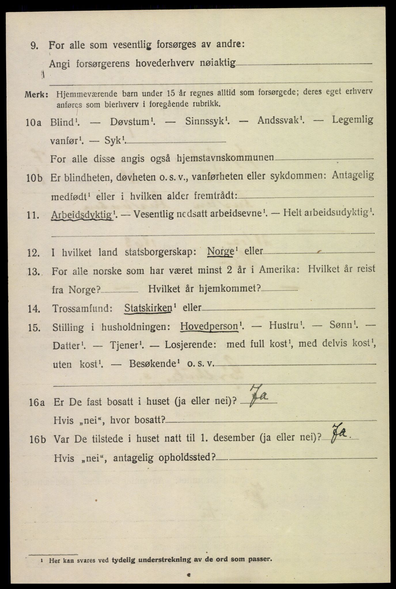 SAK, 1920 census for Øyestad, 1920, p. 5259