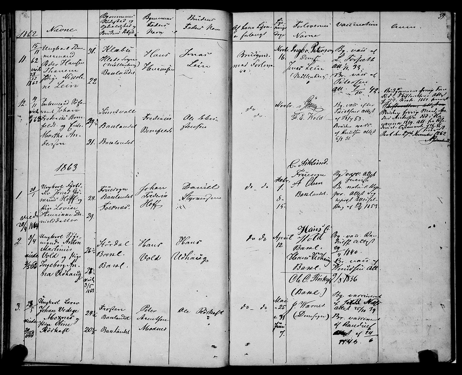 Ministerialprotokoller, klokkerbøker og fødselsregistre - Sør-Trøndelag, SAT/A-1456/604/L0187: Parish register (official) no. 604A08, 1847-1878, p. 39