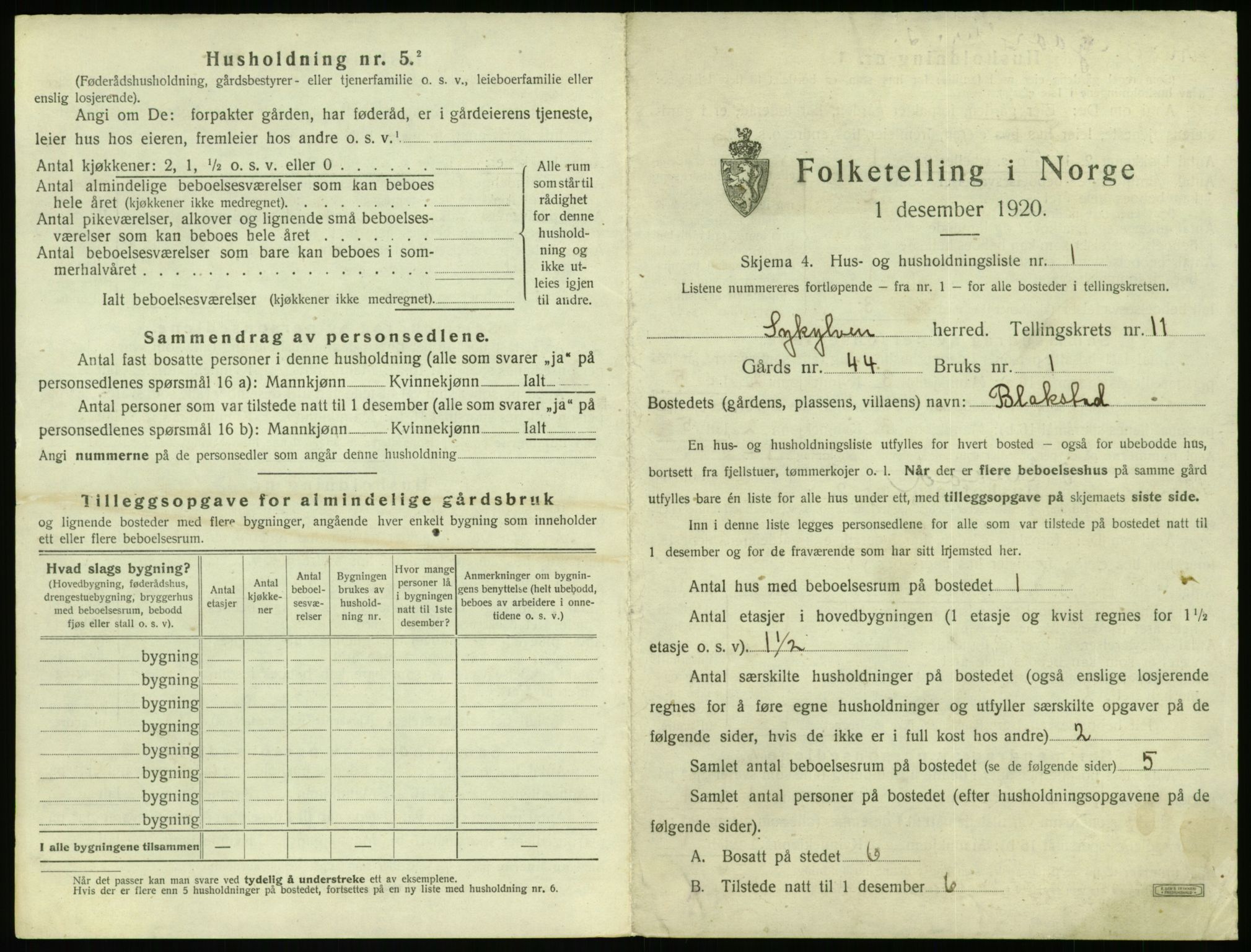 SAT, 1920 census for Sykkylven, 1920, p. 785