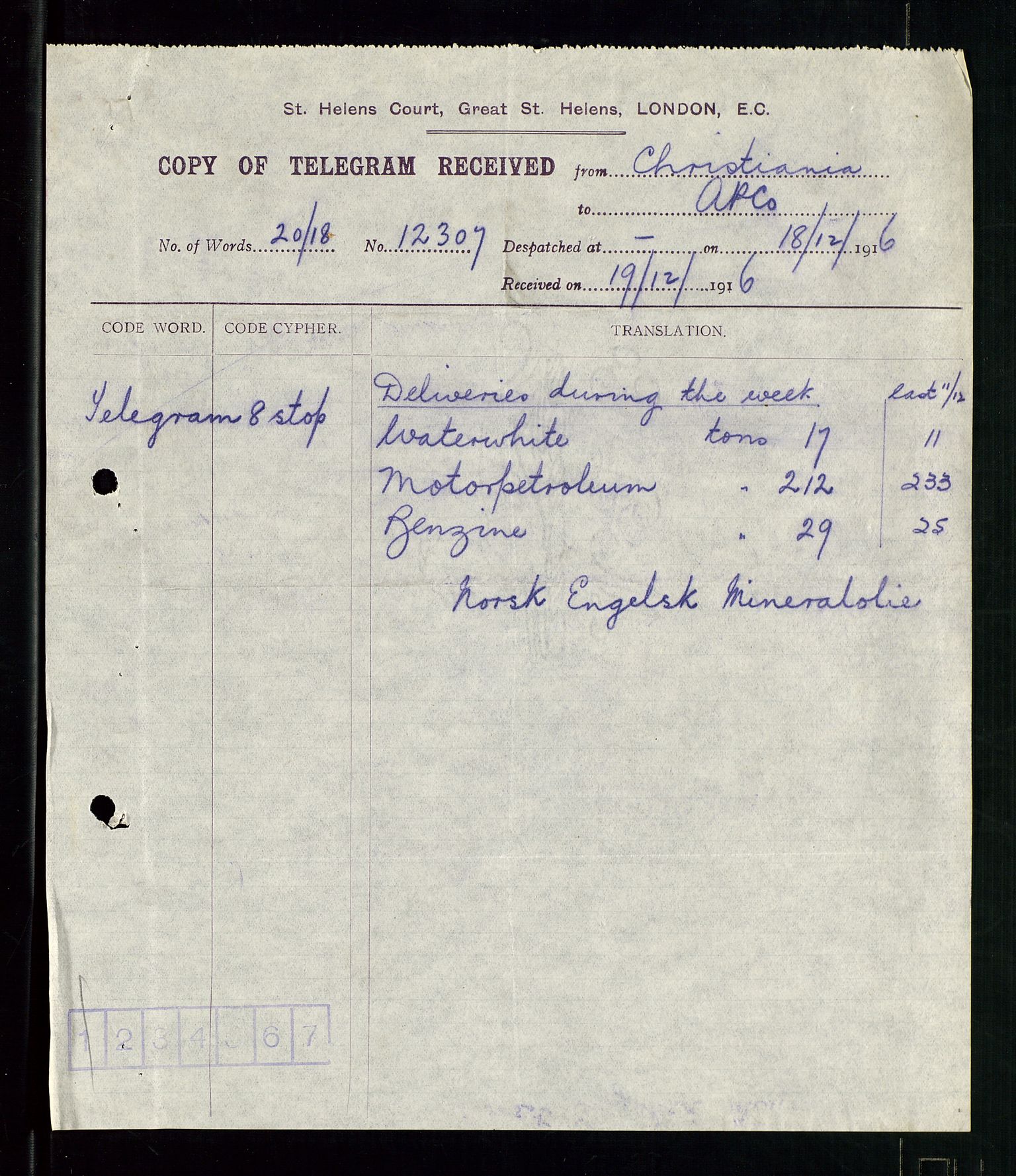 Pa 1521 - A/S Norske Shell, AV/SAST-A-101915/E/Ea/Eaa/L0001: Sjefskorrespondanse, 1917, p. 321