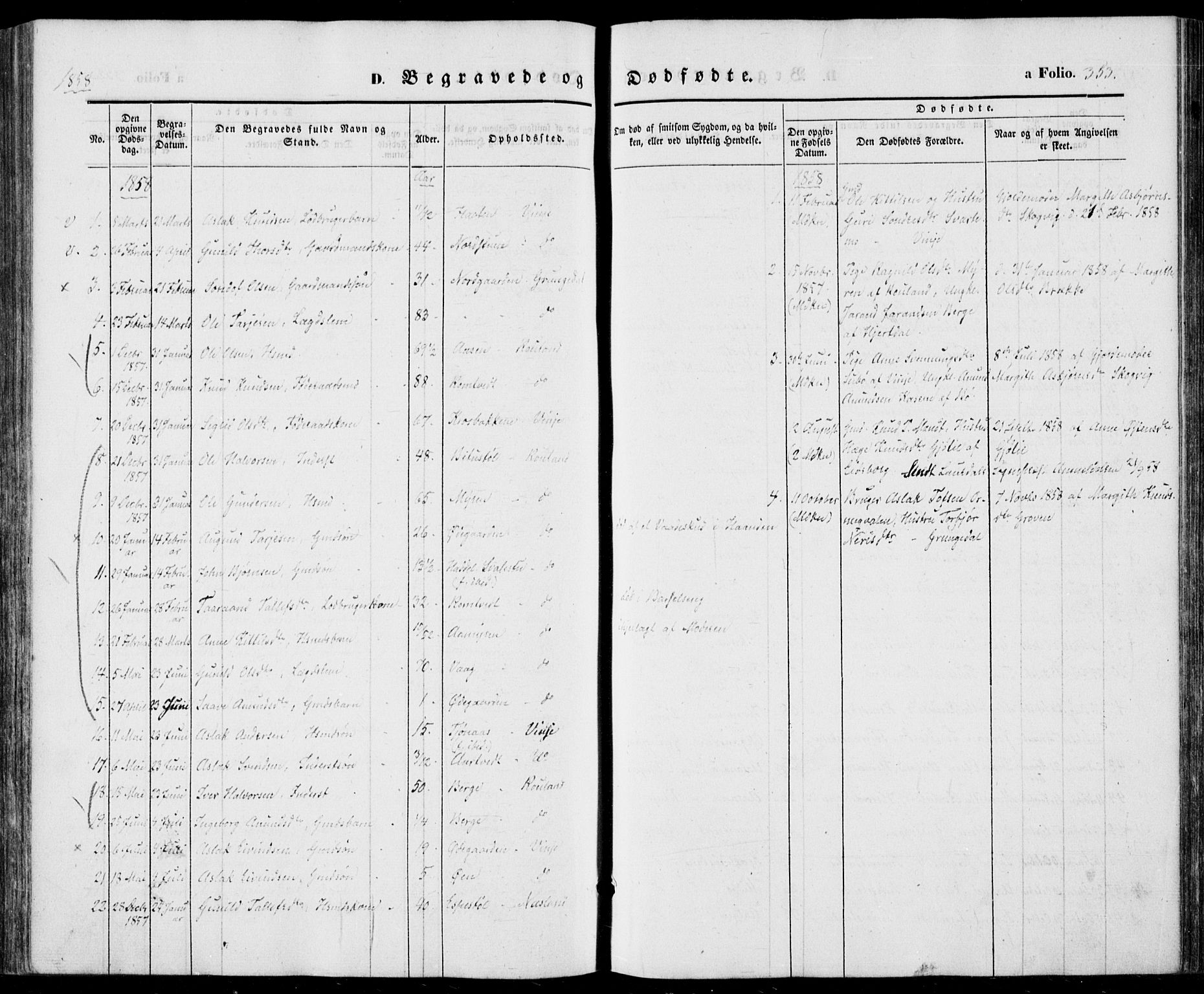 Vinje kirkebøker, SAKO/A-312/F/Fa/L0004: Parish register (official) no. I 4, 1843-1869, p. 353