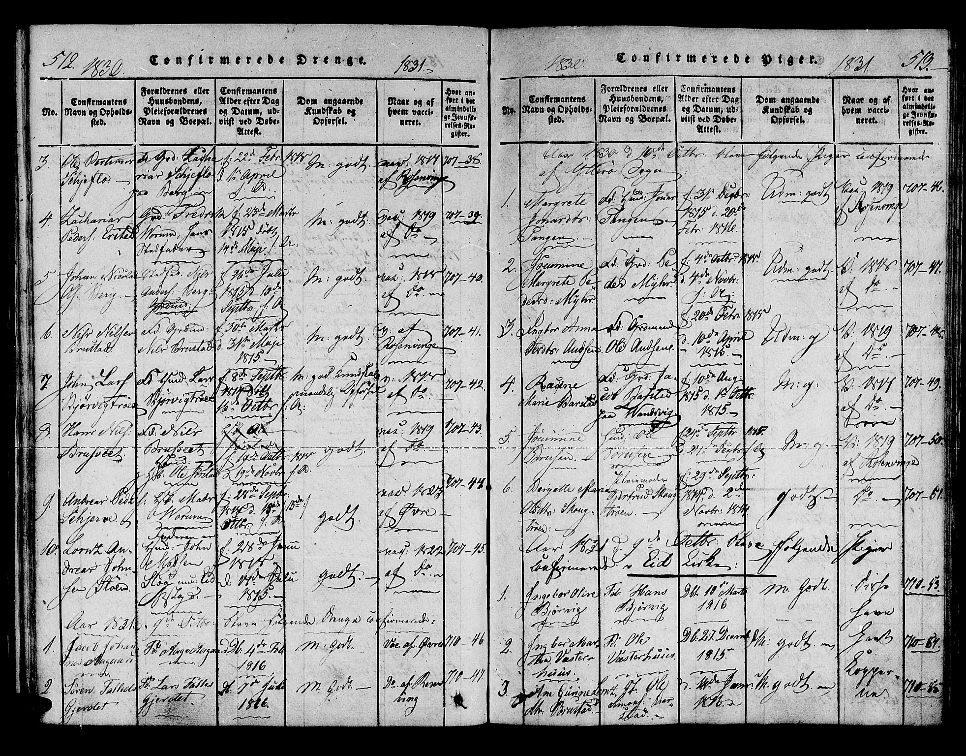 Ministerialprotokoller, klokkerbøker og fødselsregistre - Nord-Trøndelag, SAT/A-1458/722/L0217: Parish register (official) no. 722A04, 1817-1842, p. 512-513