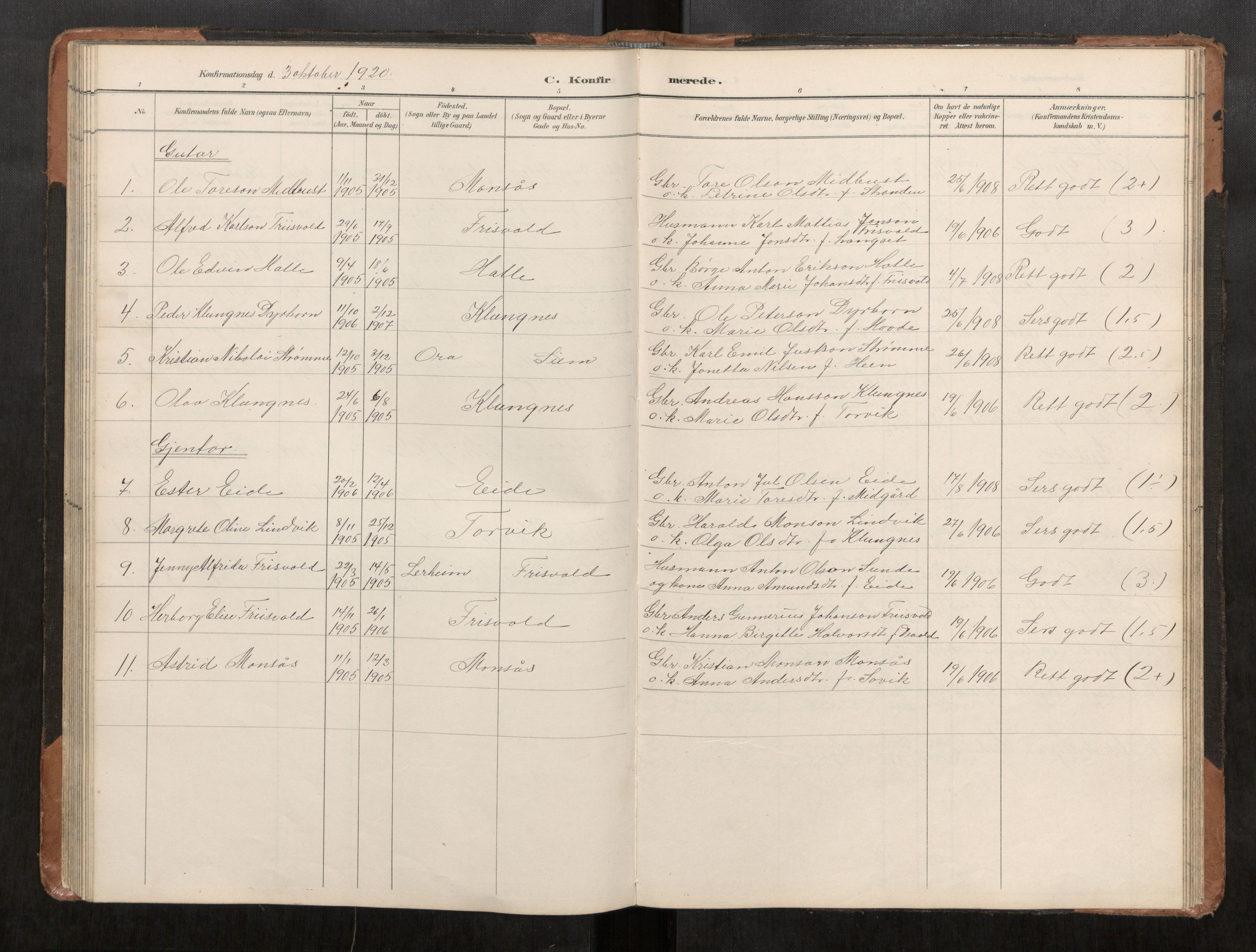 Ministerialprotokoller, klokkerbøker og fødselsregistre - Møre og Romsdal, AV/SAT-A-1454/542/L0561: Parish register (copy) no. 542C03, 1893-1931