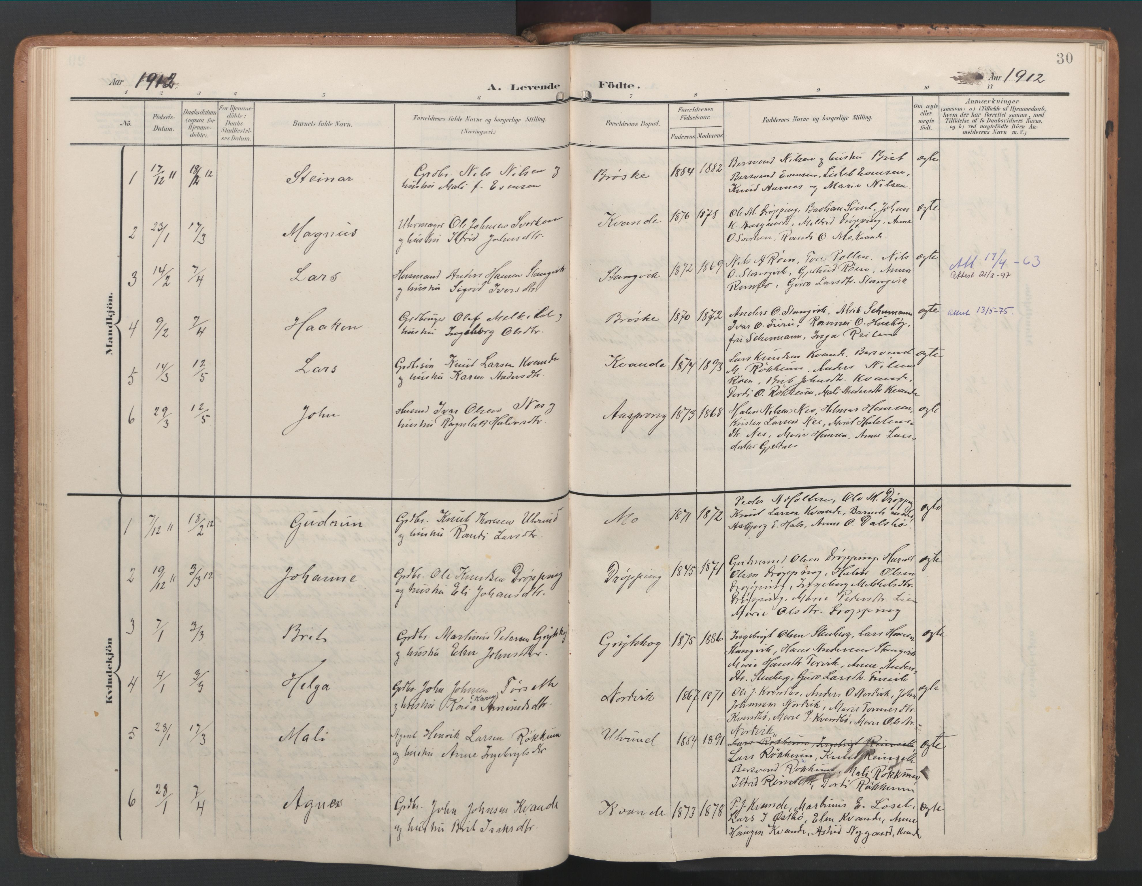 Ministerialprotokoller, klokkerbøker og fødselsregistre - Møre og Romsdal, AV/SAT-A-1454/592/L1030: Parish register (official) no. 592A08, 1901-1925, p. 30