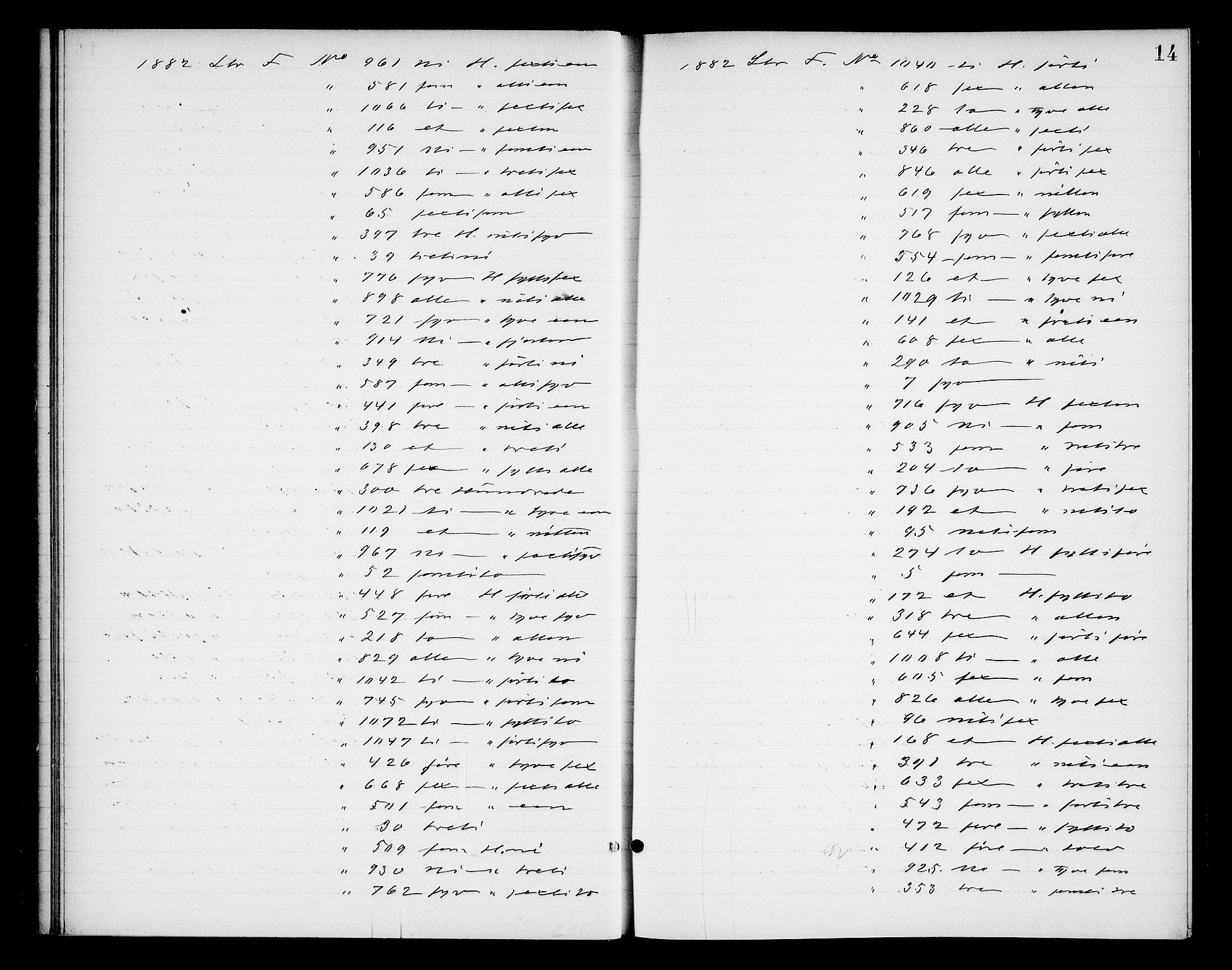 Oslo byfogd avd. I, AV/SAO-A-10220/L/Lb/Lba/L0005: Notarialprotokoll, rekke I, 1885-1888, p. 13b-14a